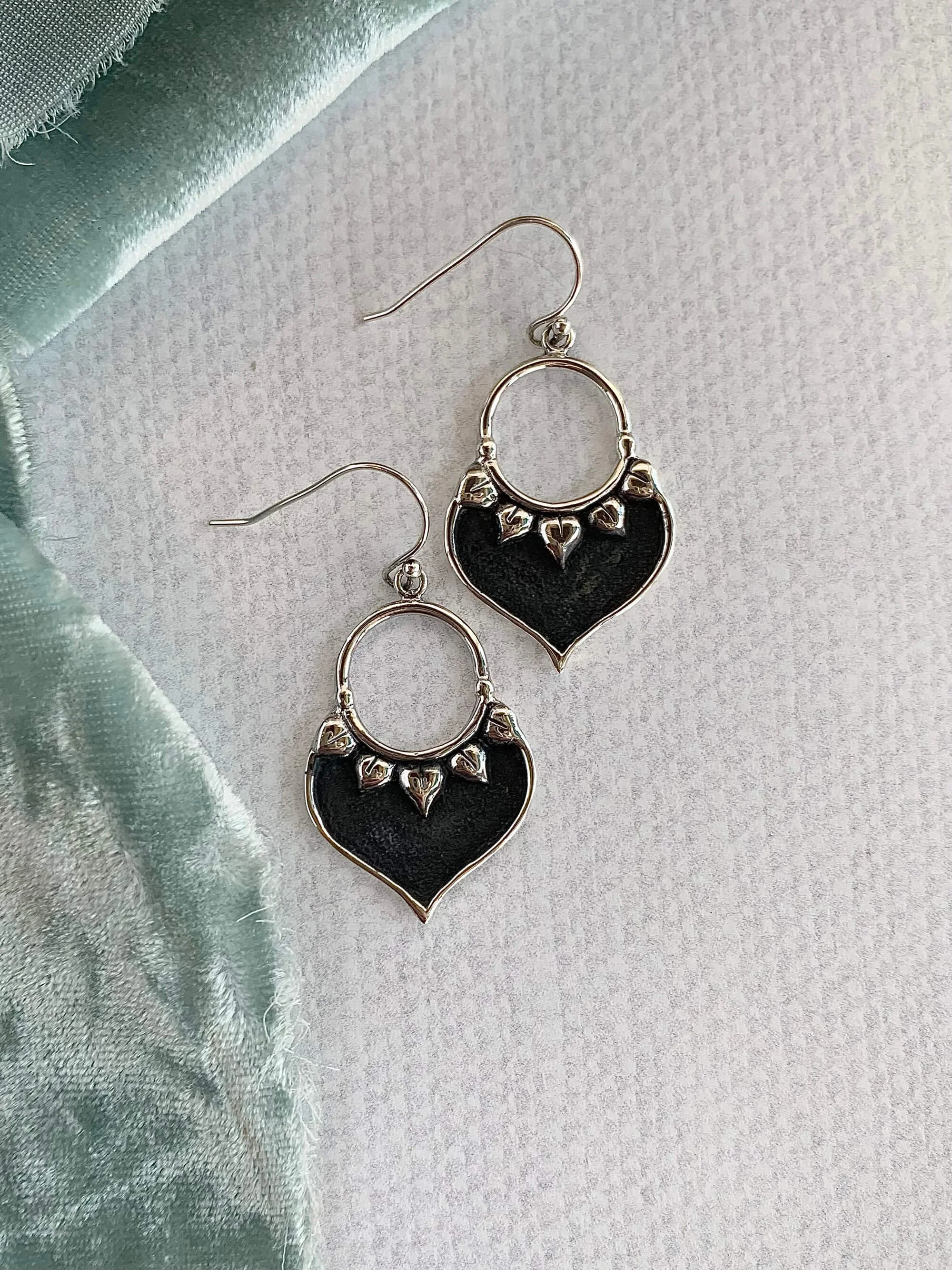 5 Leaf Lotus Handmade Silver Earrings