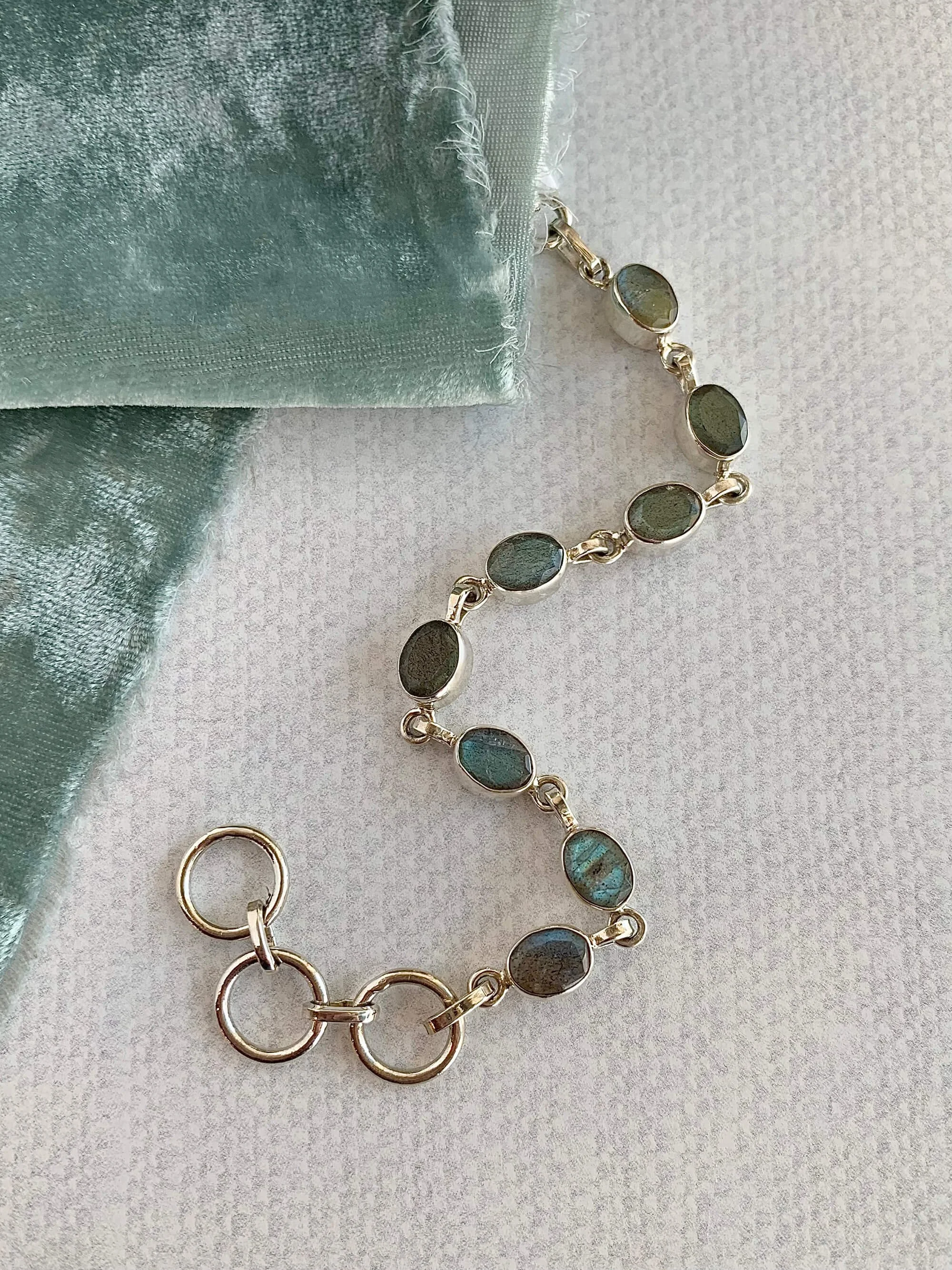 Magic Labradorite Silver Bracelet