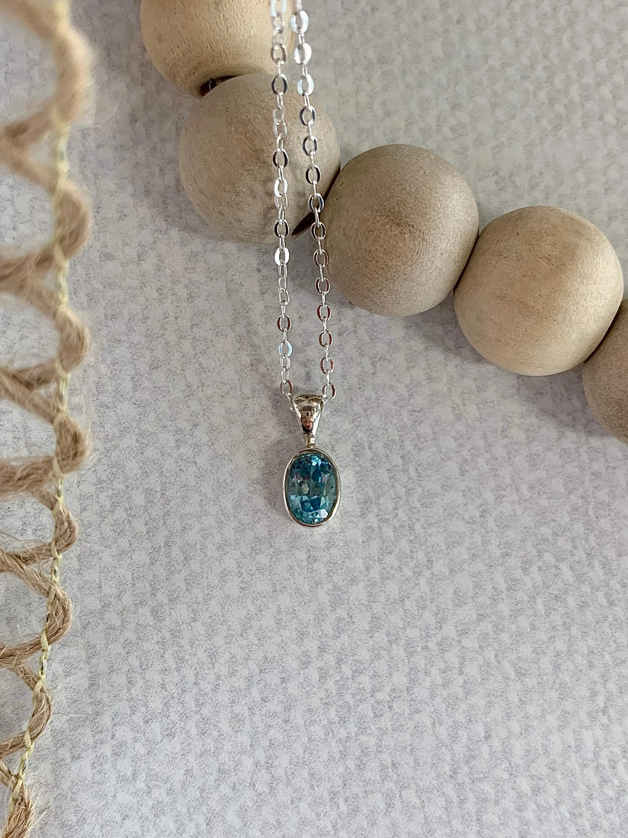 Blue Topaz Silver Necklace