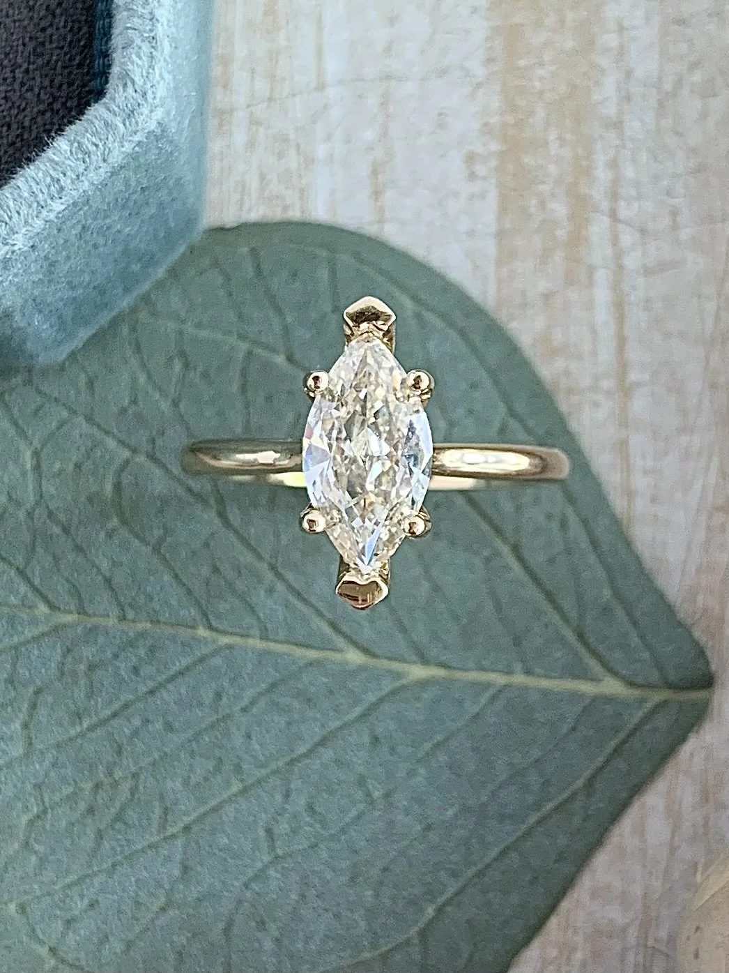 Skye Golden Hued Marquise Diamond 14k Yellow Gold Engagement Ring