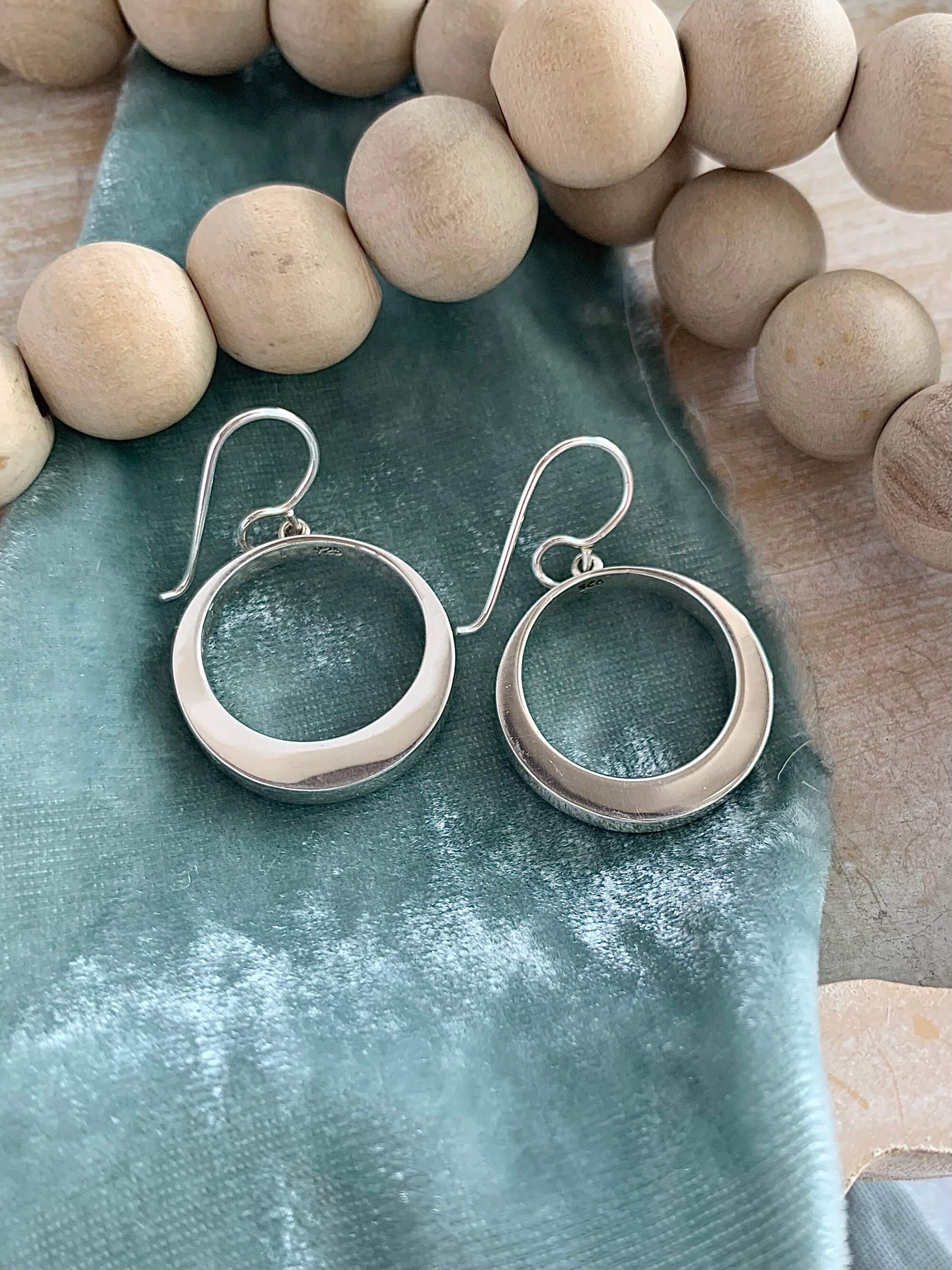 Simple Silver Circle Earrings