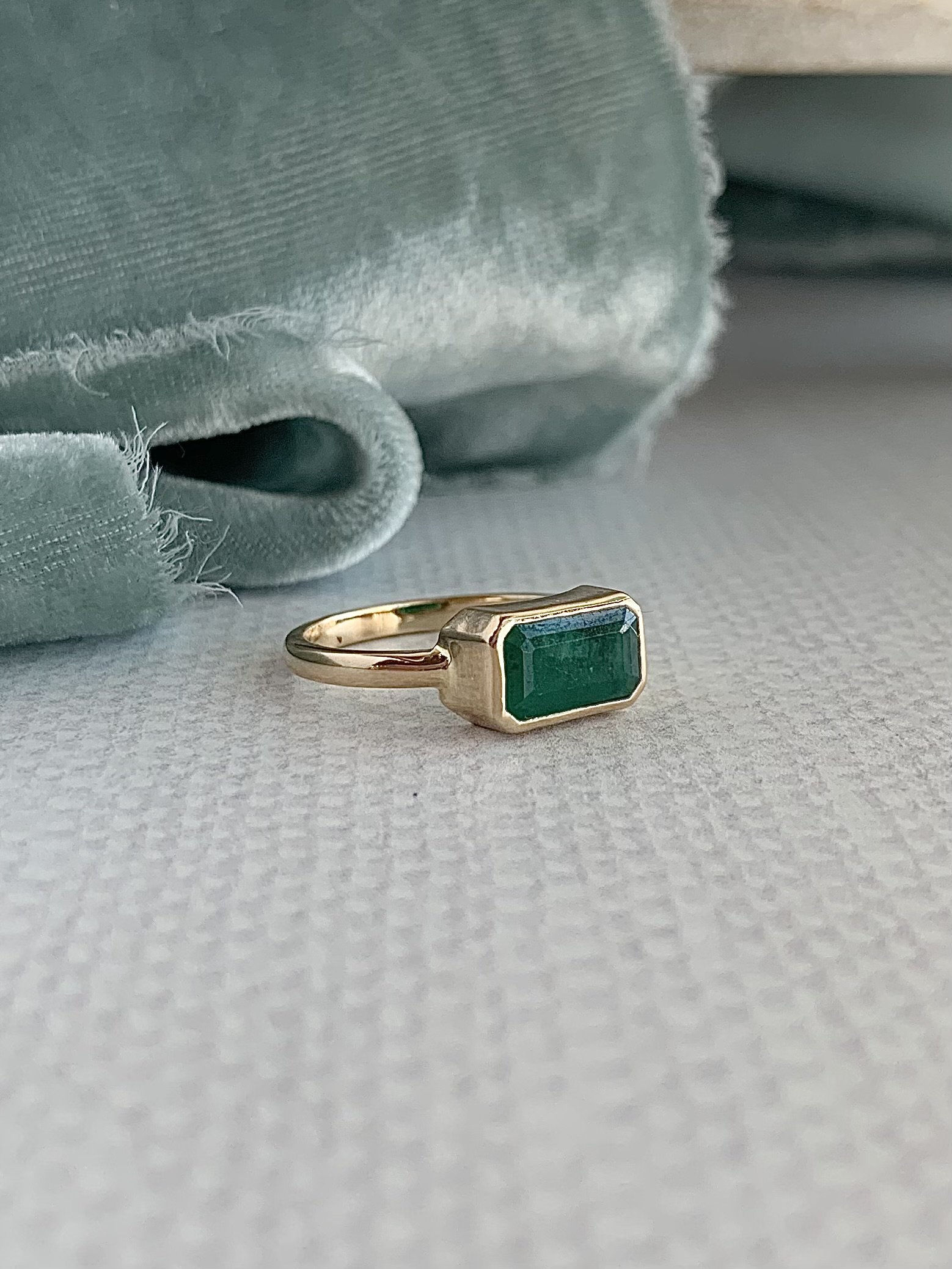 Inner Goddess Emerald 14k Yellow Gold Ring
