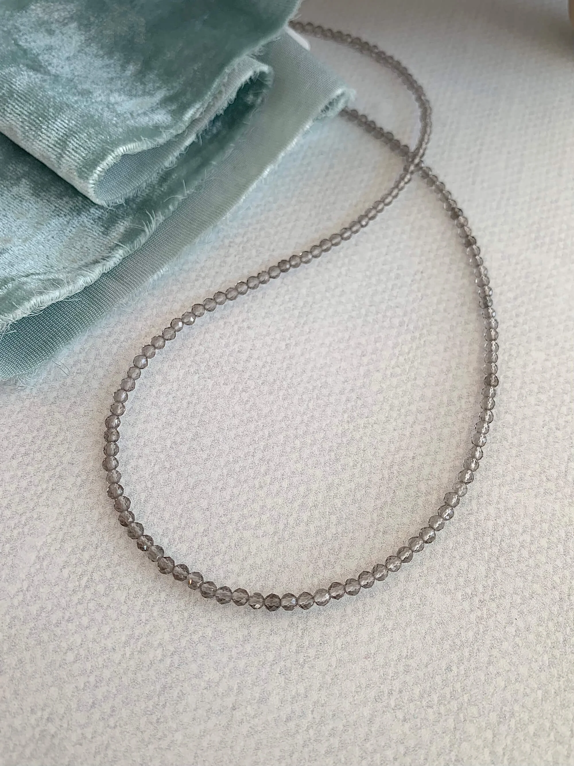 Smoky Quartz Silver Strand