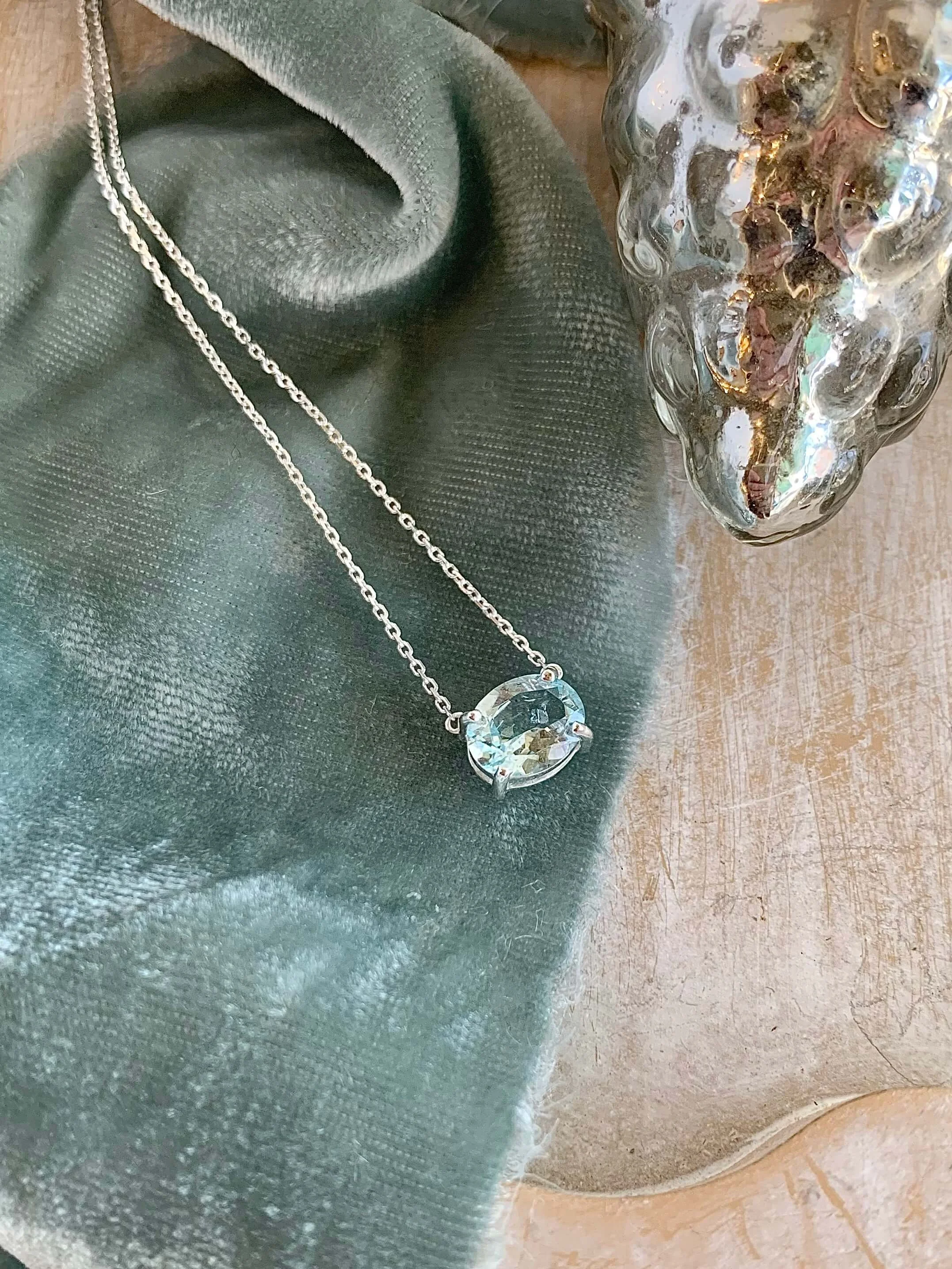 Soft Aquamarine Silver Necklace | Ooh Aah Jewelry | Nob Hill Shopping Center | Gold | Silver | Diamonds | New Mexico