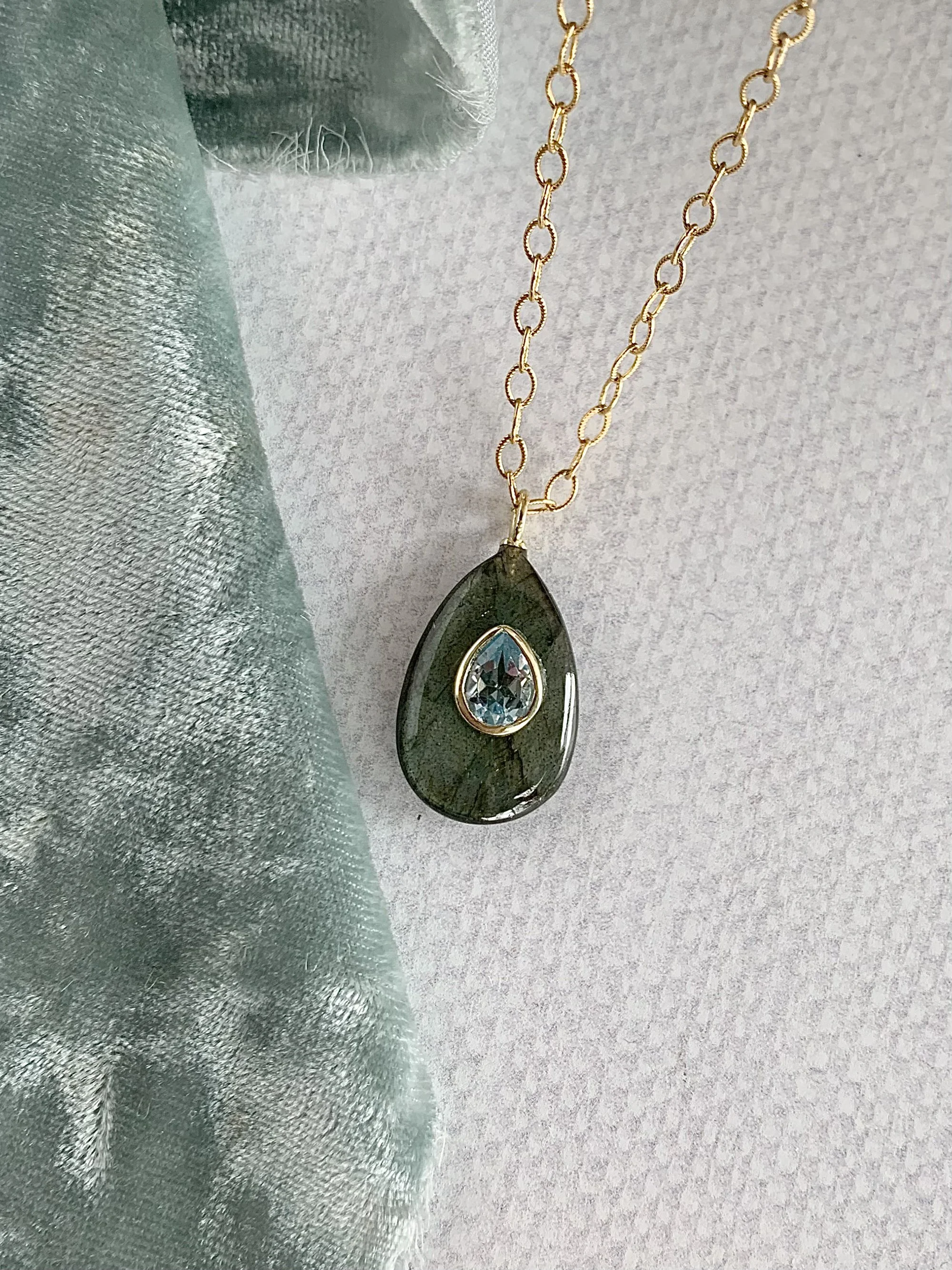 Iridescent Labradorite Gold Fill Necklace