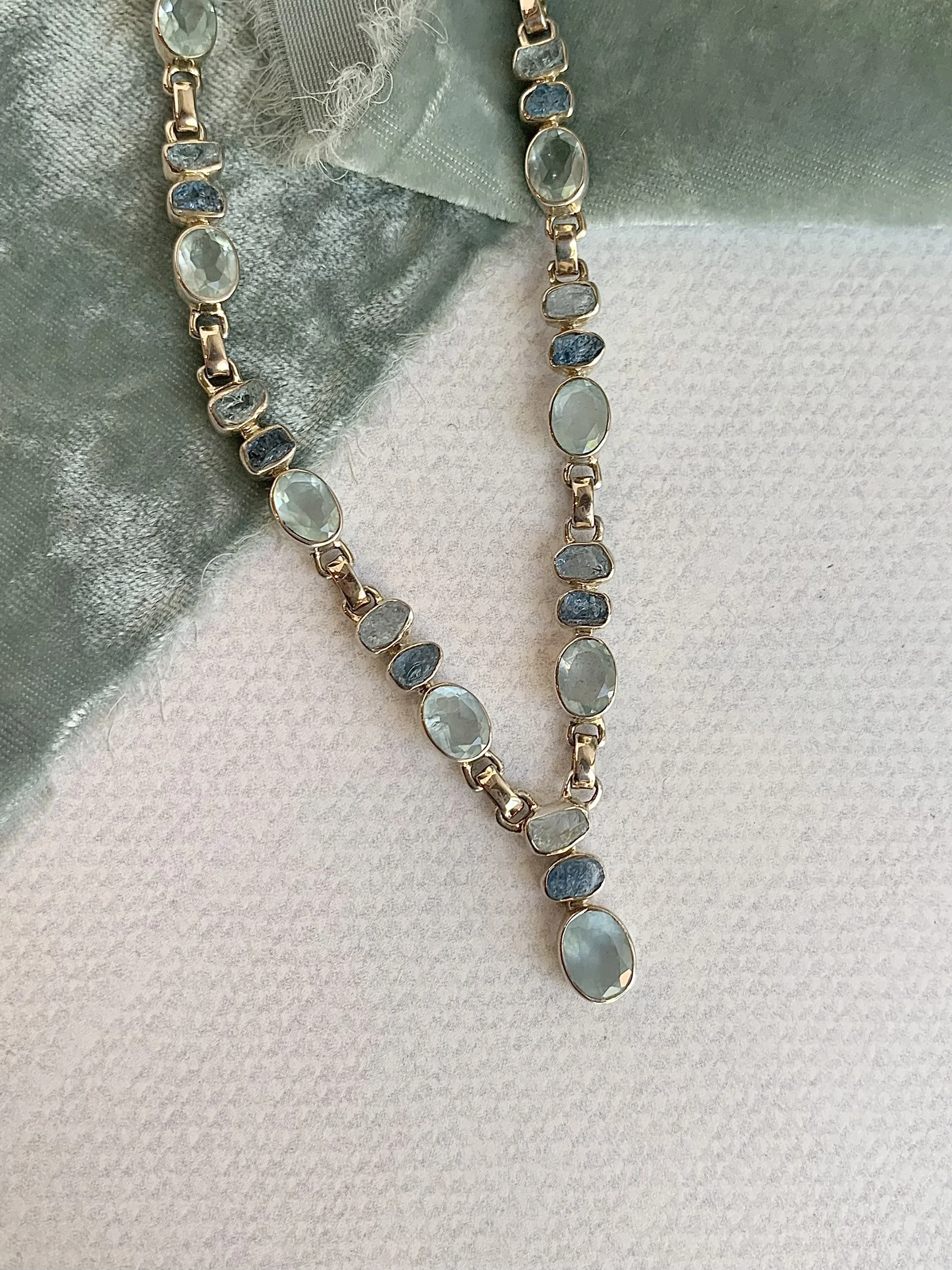 All the Shades of Aquamarine Silver Necklace
