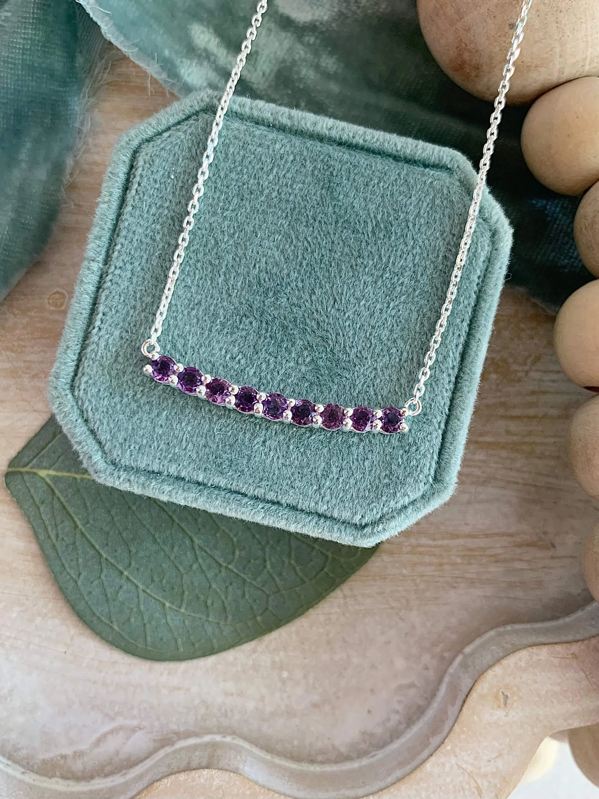 Bright Amethyst Silver Necklace