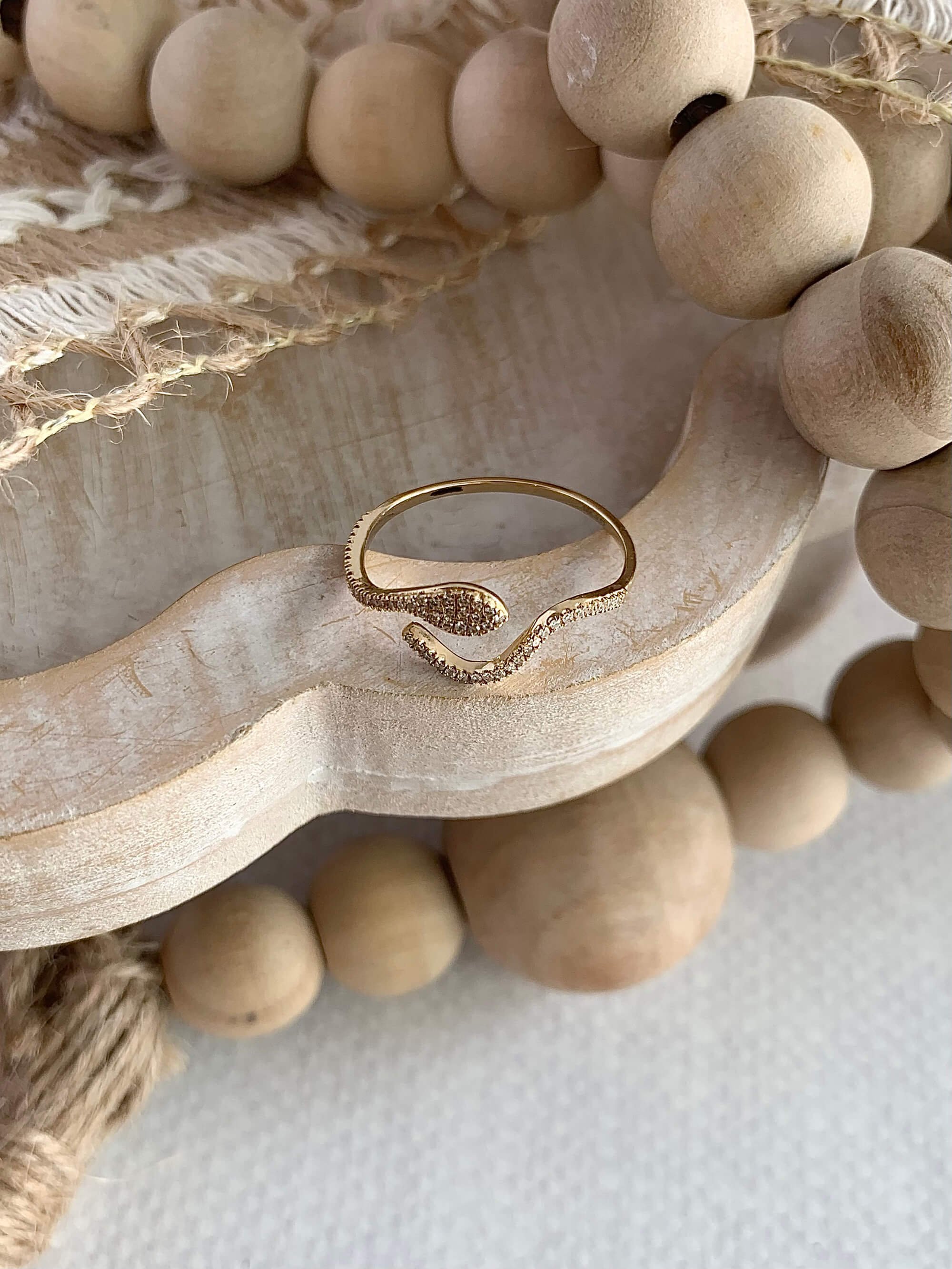 Slinky Snake Pave Diamond 14k Yellow Gold Ring Albuquerque Jewelry Stores