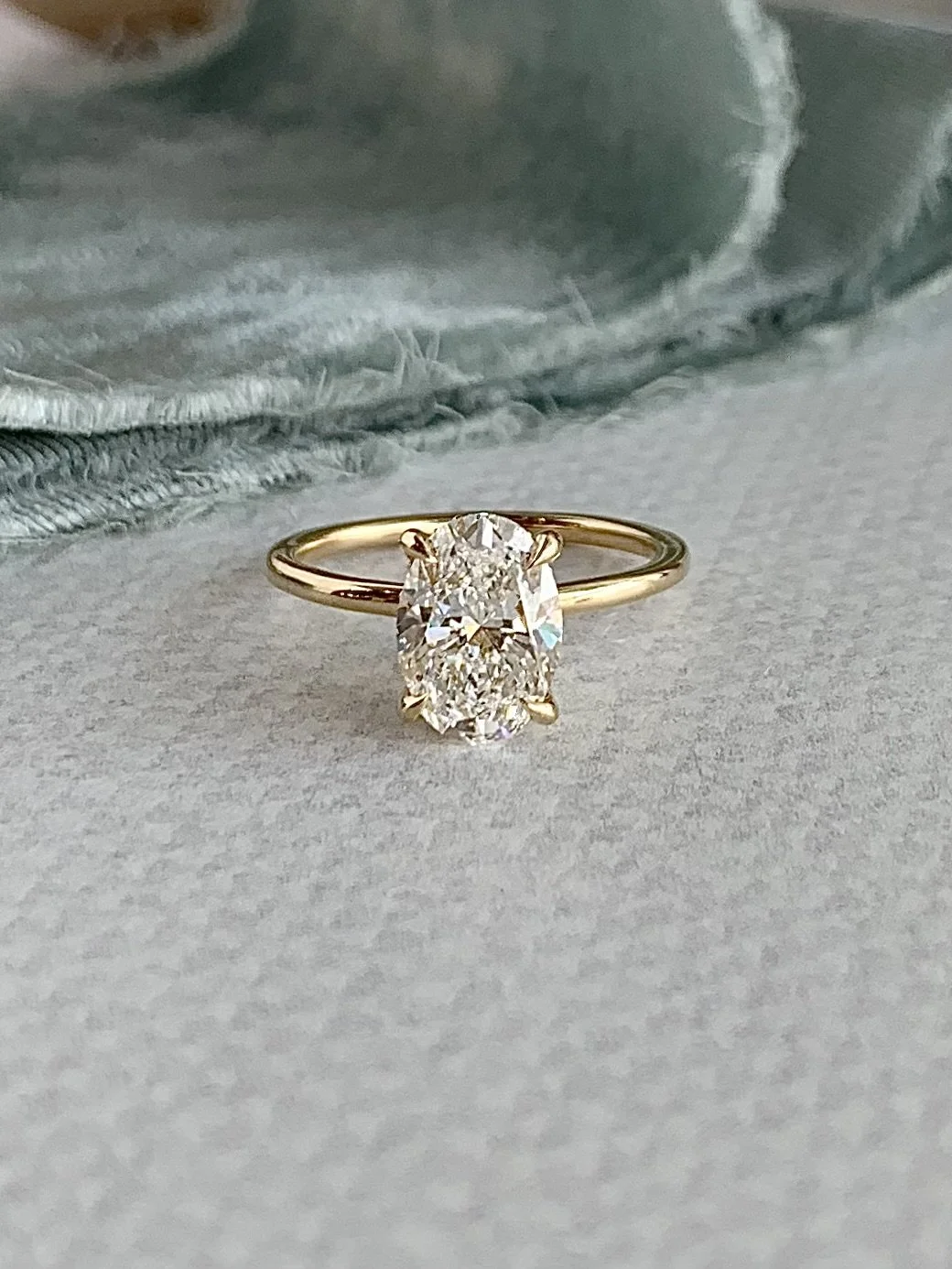 Abigail 2.0 Carat Oval Lab Diamond 14k Yellow Gold Engagement Ring