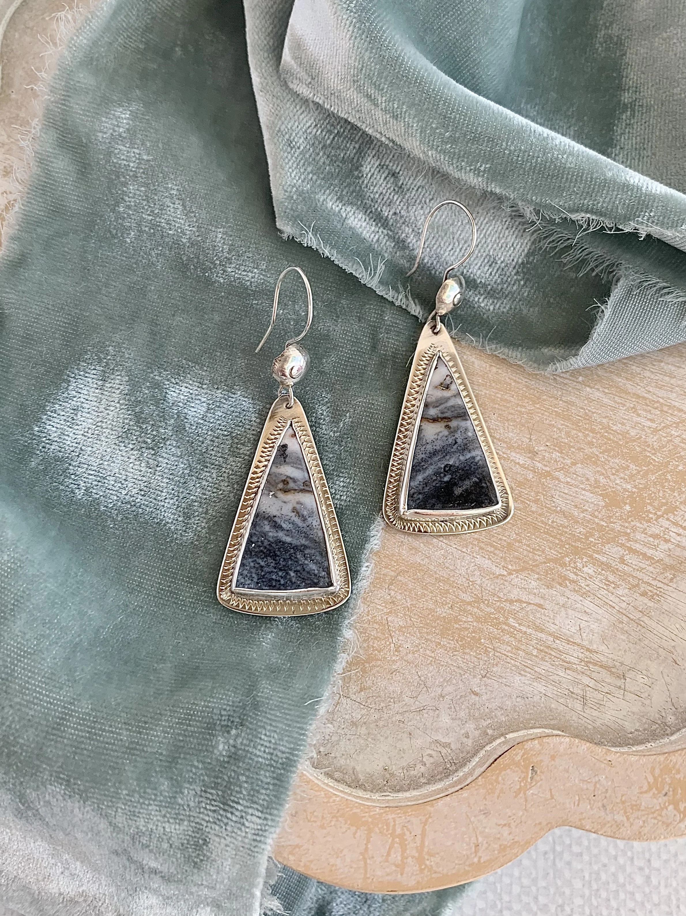 Skyline Agate Silver Earrings