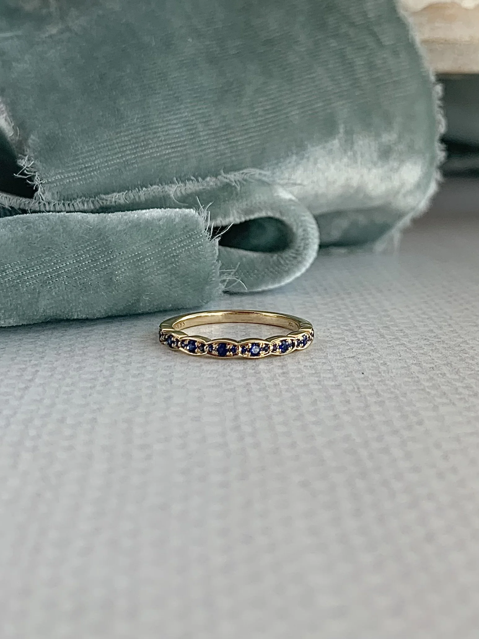 Dark Sapphire 14k Yellow Gold Ring