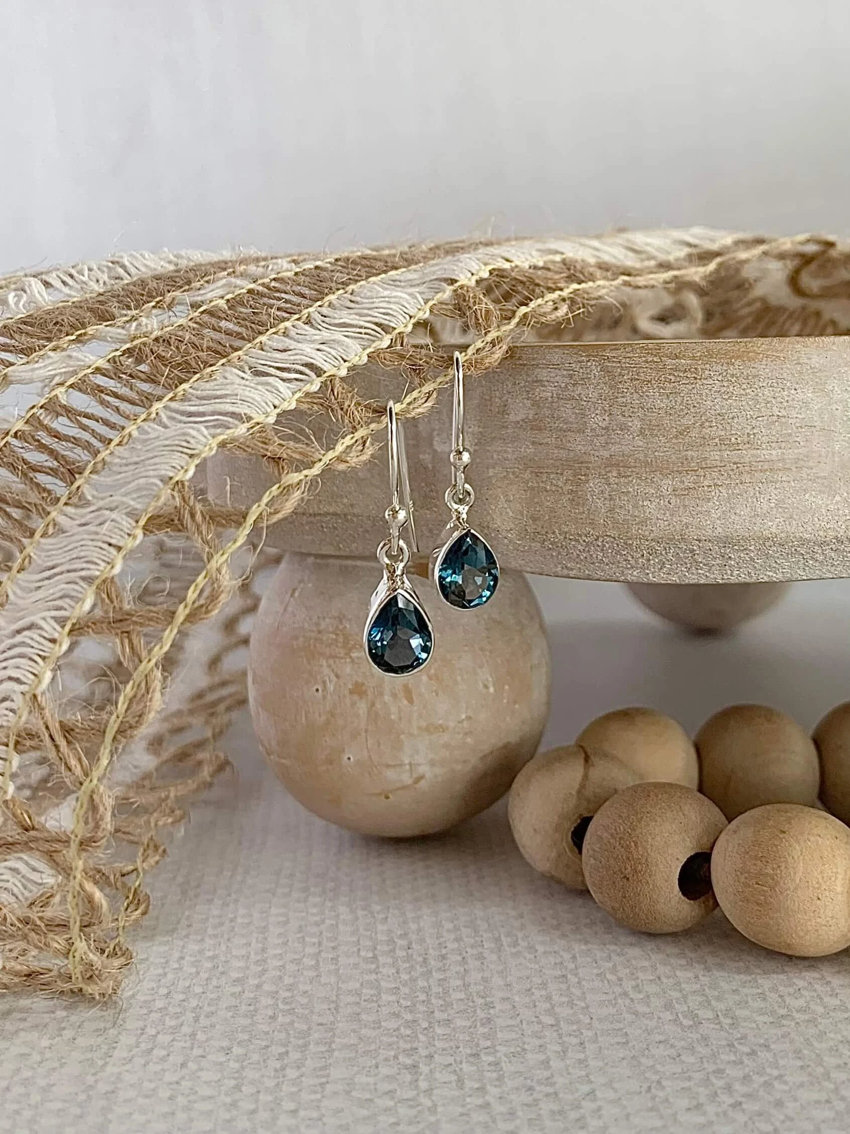 Teardrop London Blue Topaz Silver Earrings