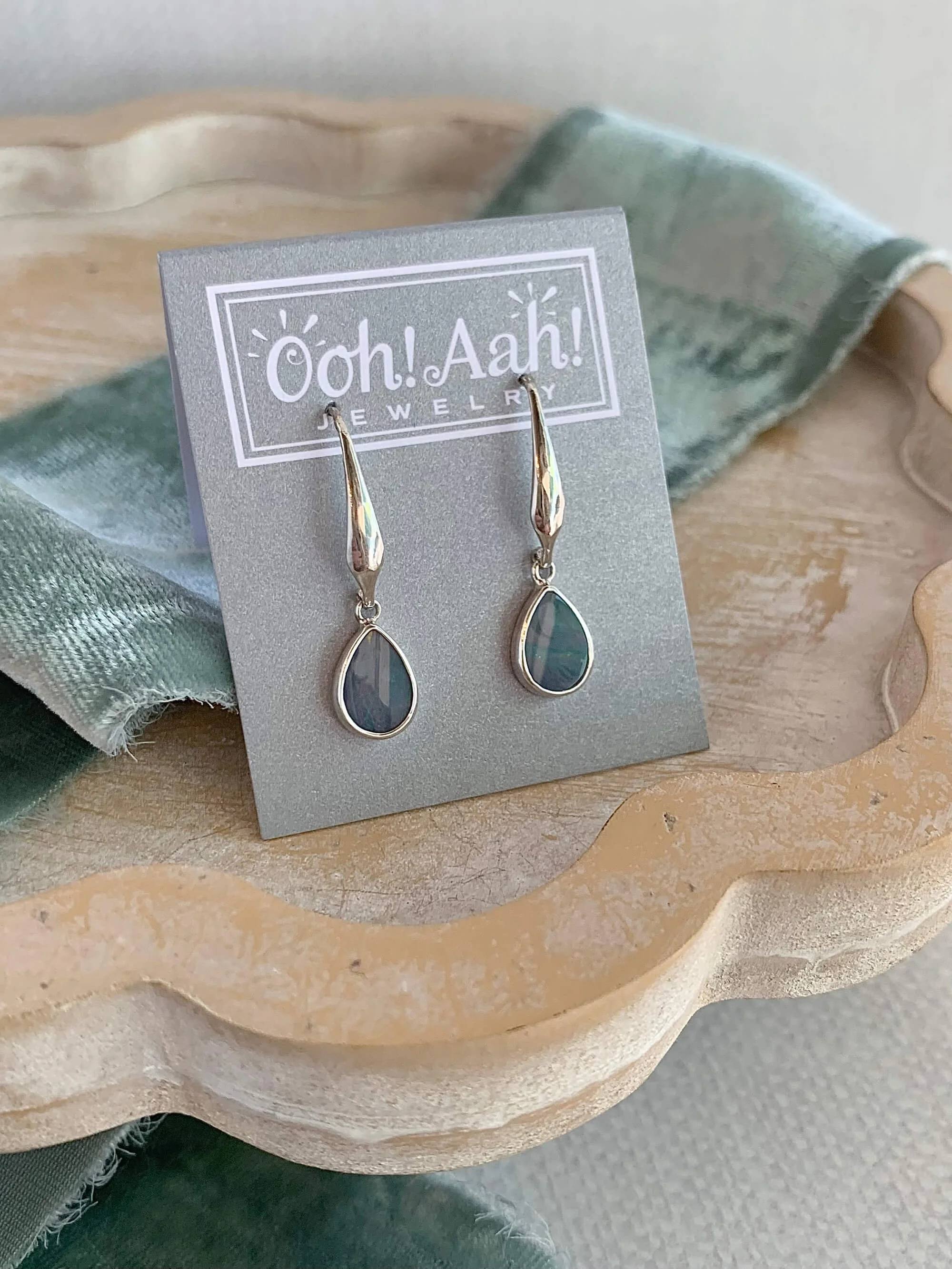 Australian Opal Silver Earrings