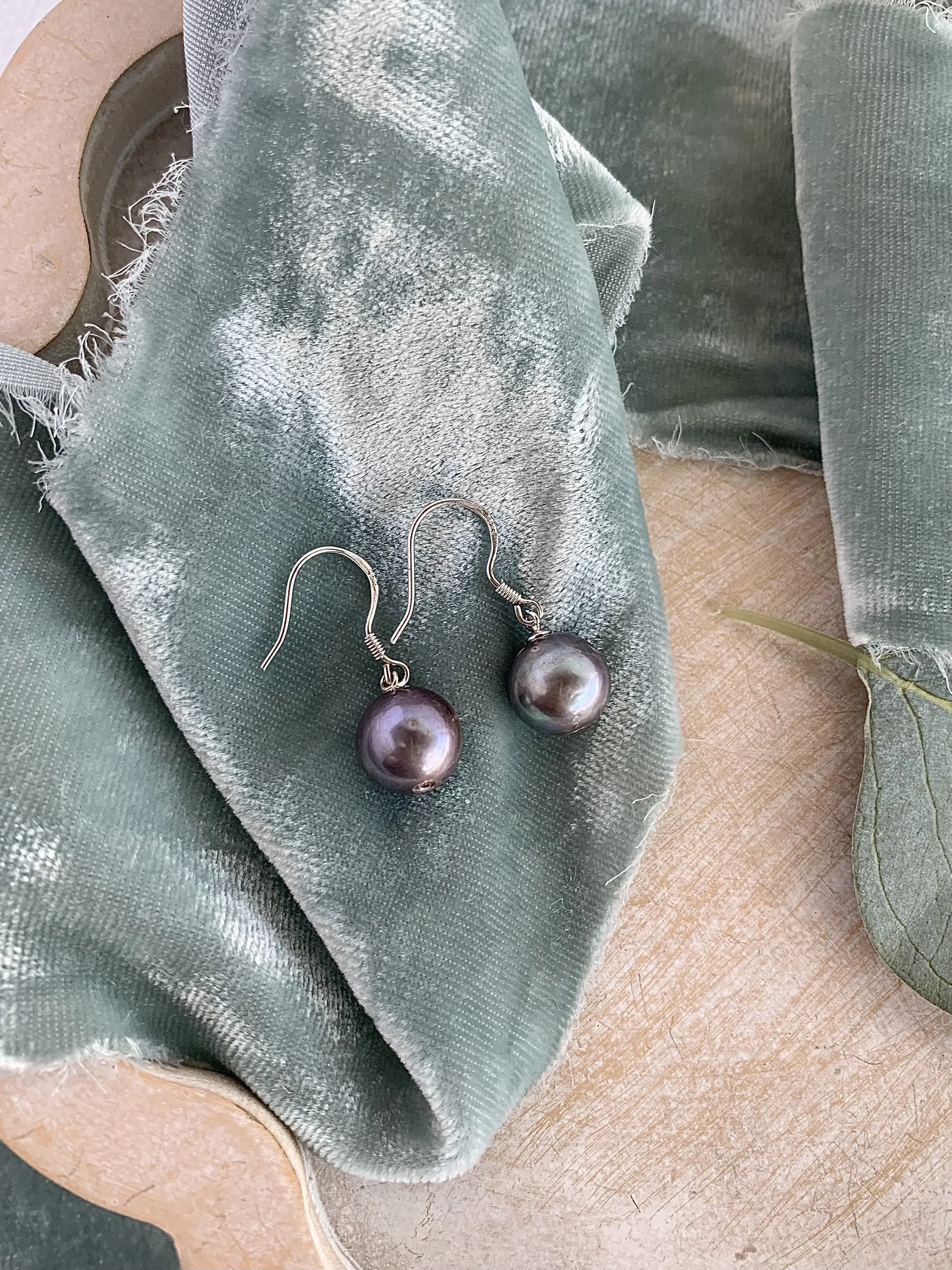 Peacock Freshwater Pearl Earrings