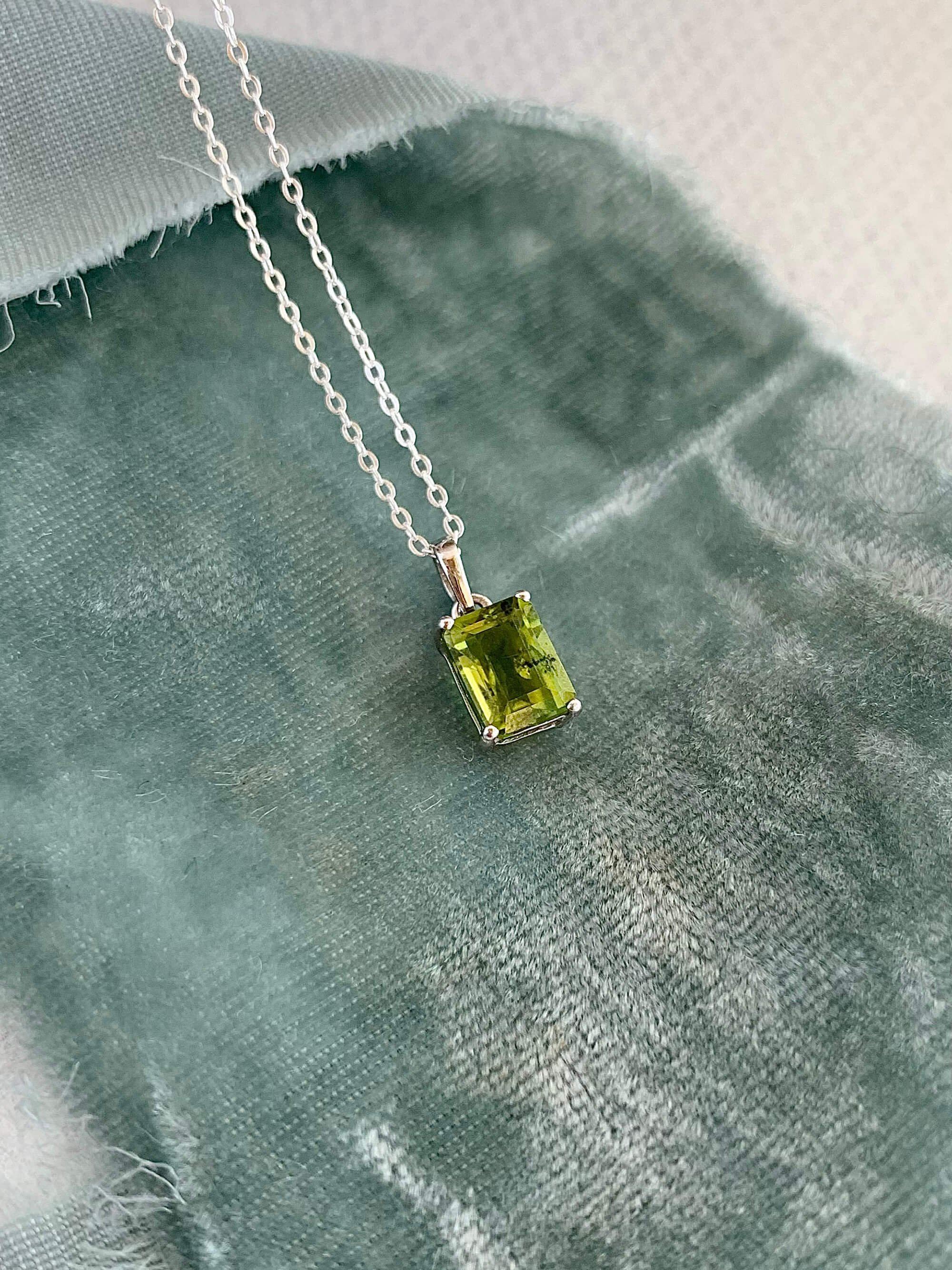 Verdant Peridot Silver Necklace