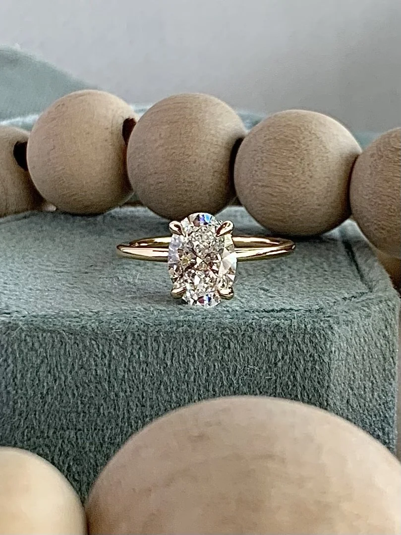 Abigail 2.0 Carat Oval Lab Diamond 14k Yellow Gold Engagement Ring