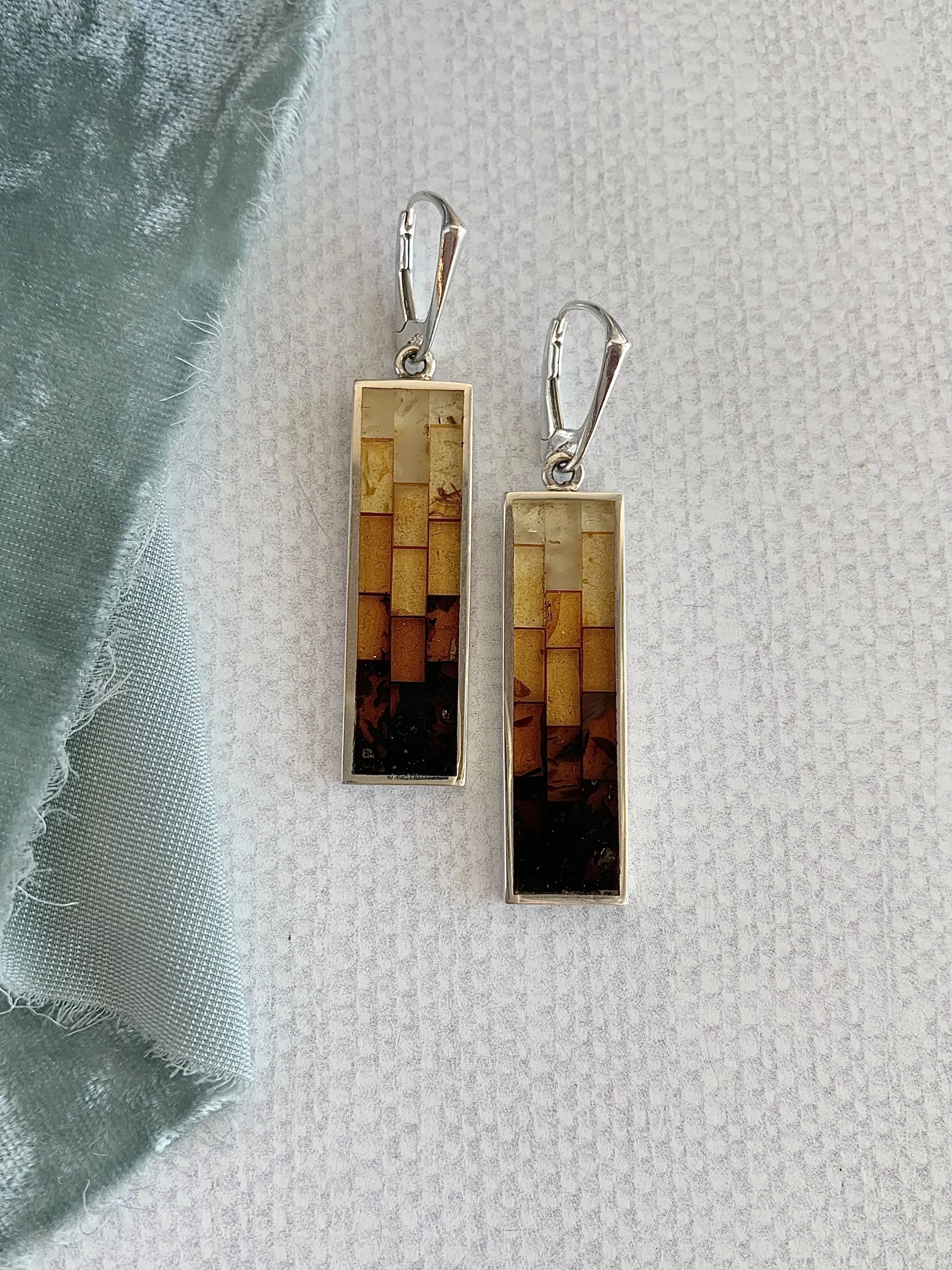 Stained Glass Amber Statement Earrings