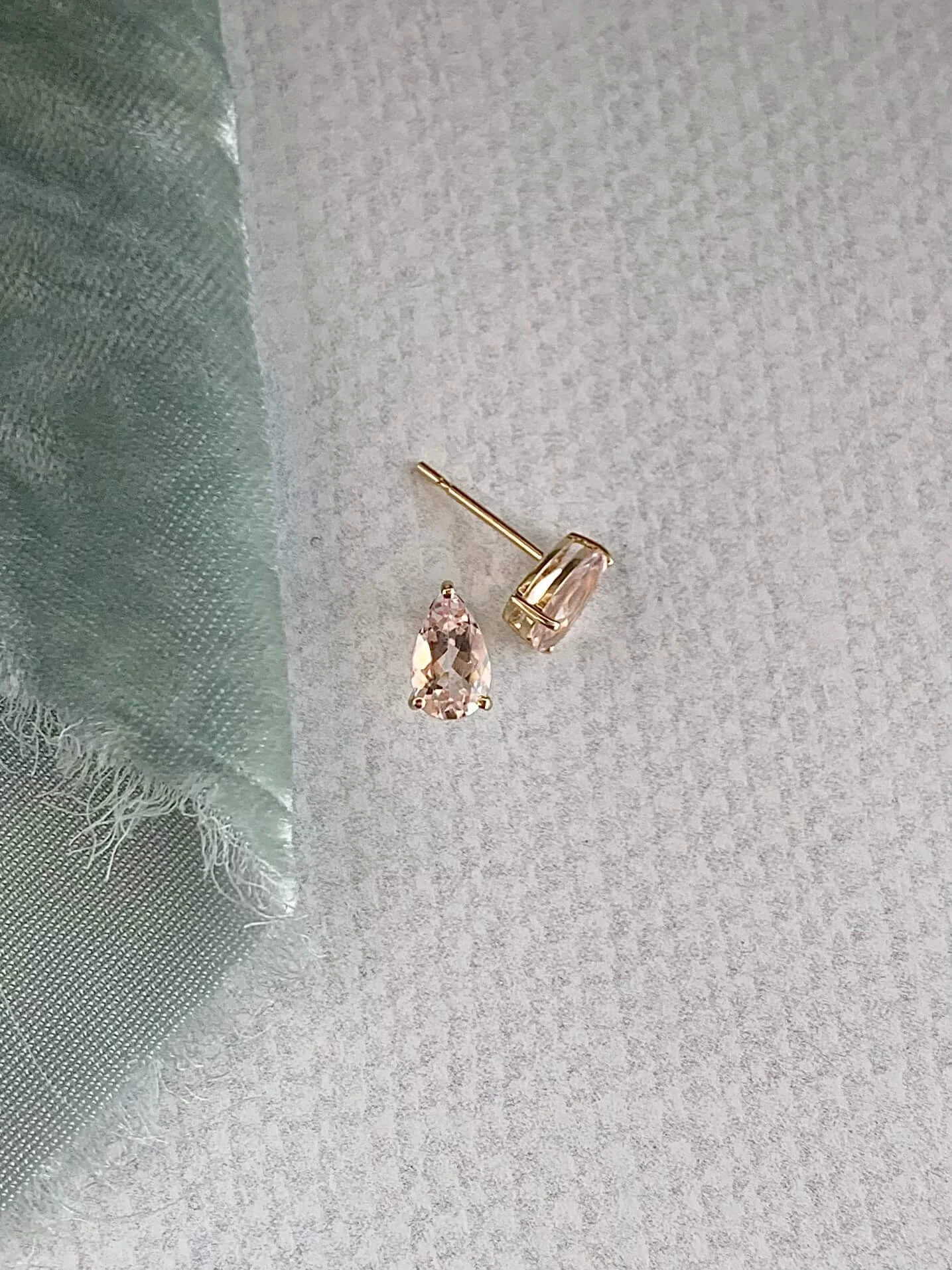 Blushing Morganite 14k Rose Gold Stud Earrings