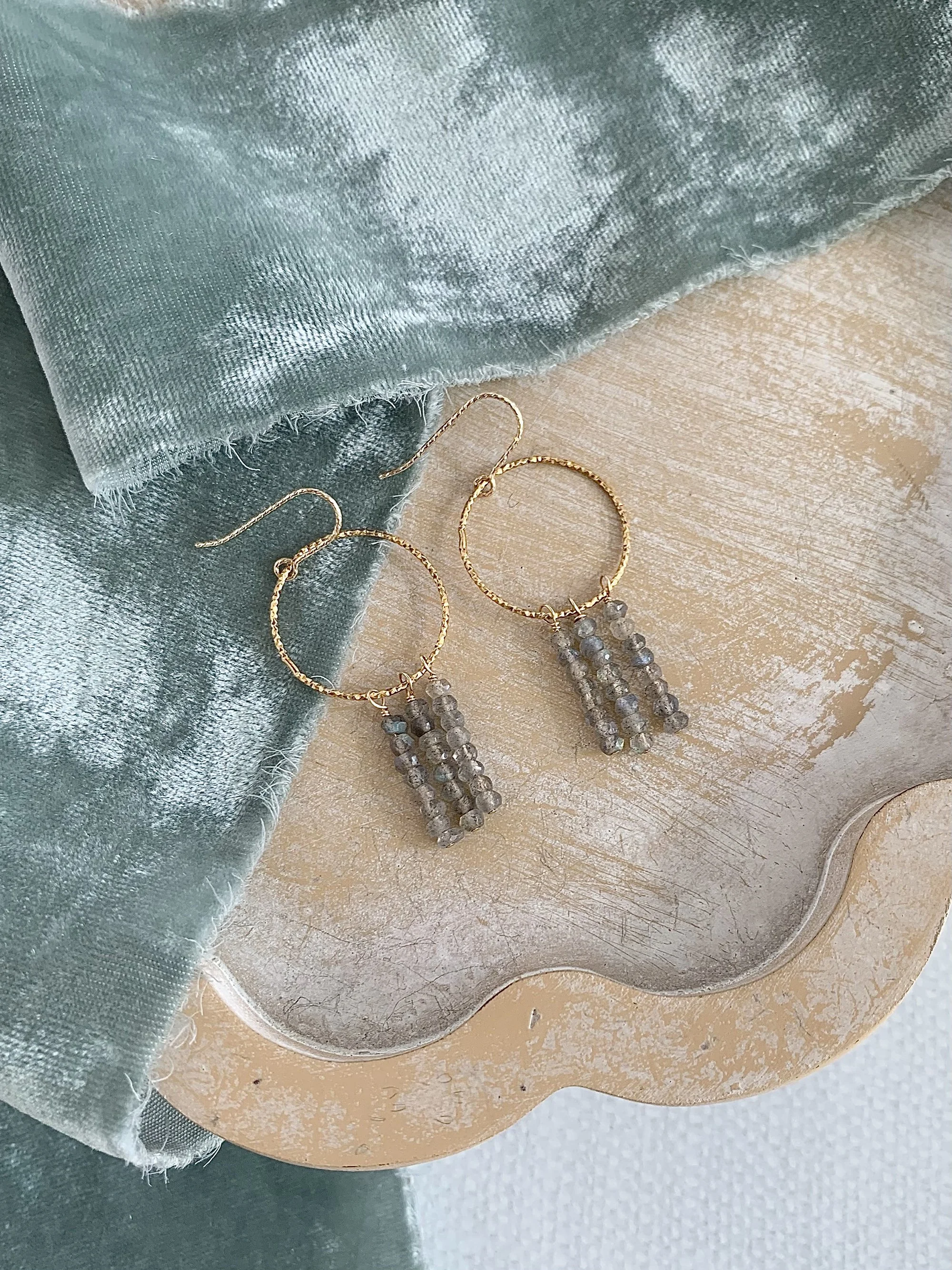 Labradorite Tassle Gold Fill Earrings