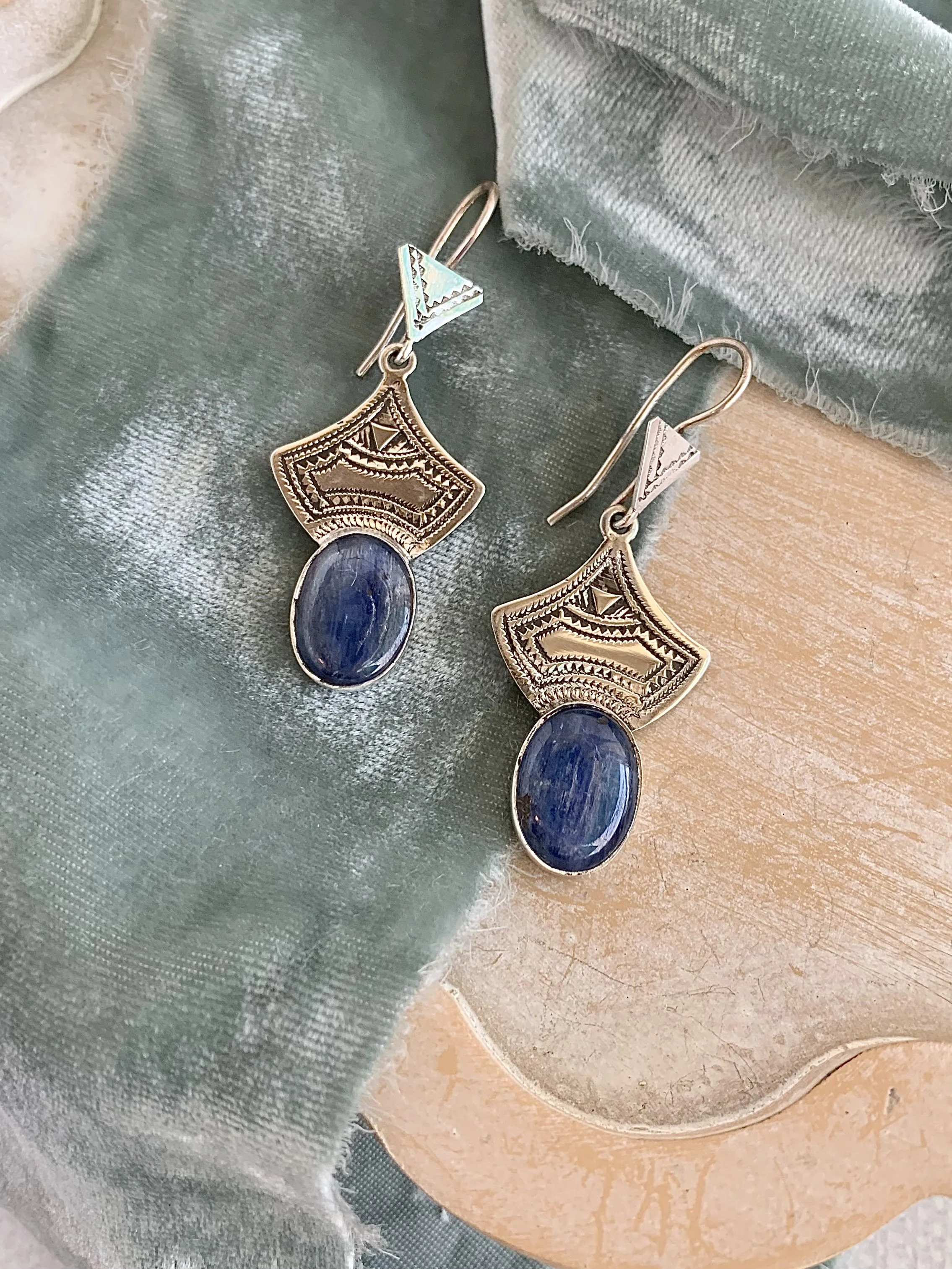 Astral Kyanite Silver Earrings