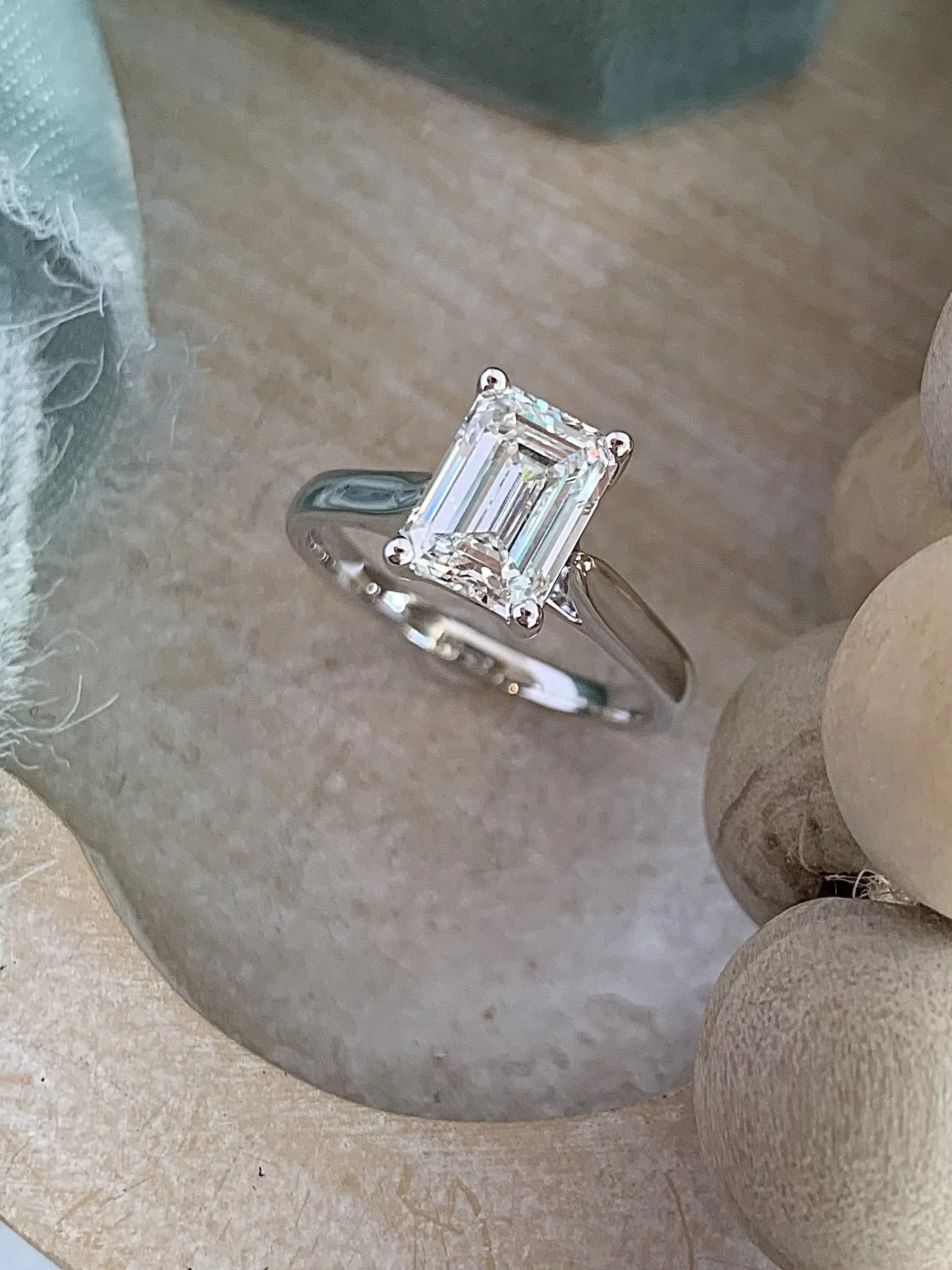 Lyndsey 2.0 Carat Emerald Cut Lab Diamond 14k White Gold Engagement Ring