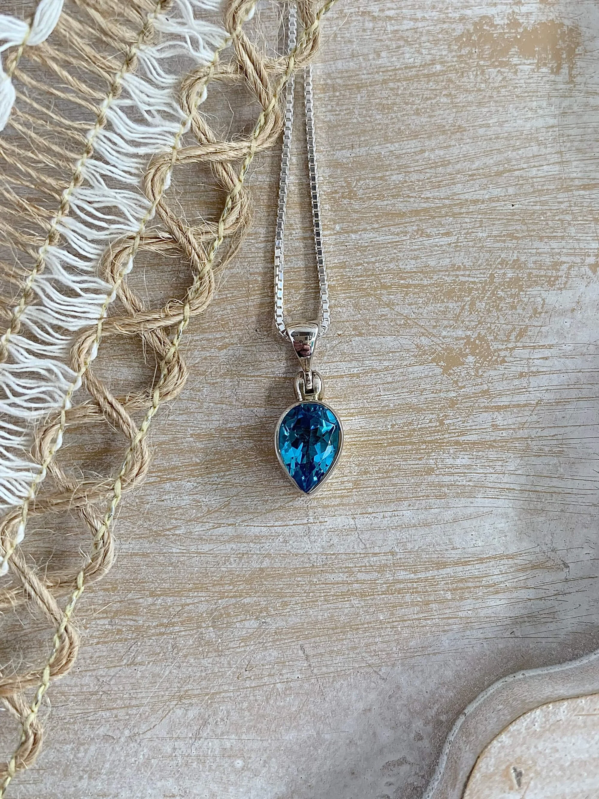 Blue Topaz Silver Necklace