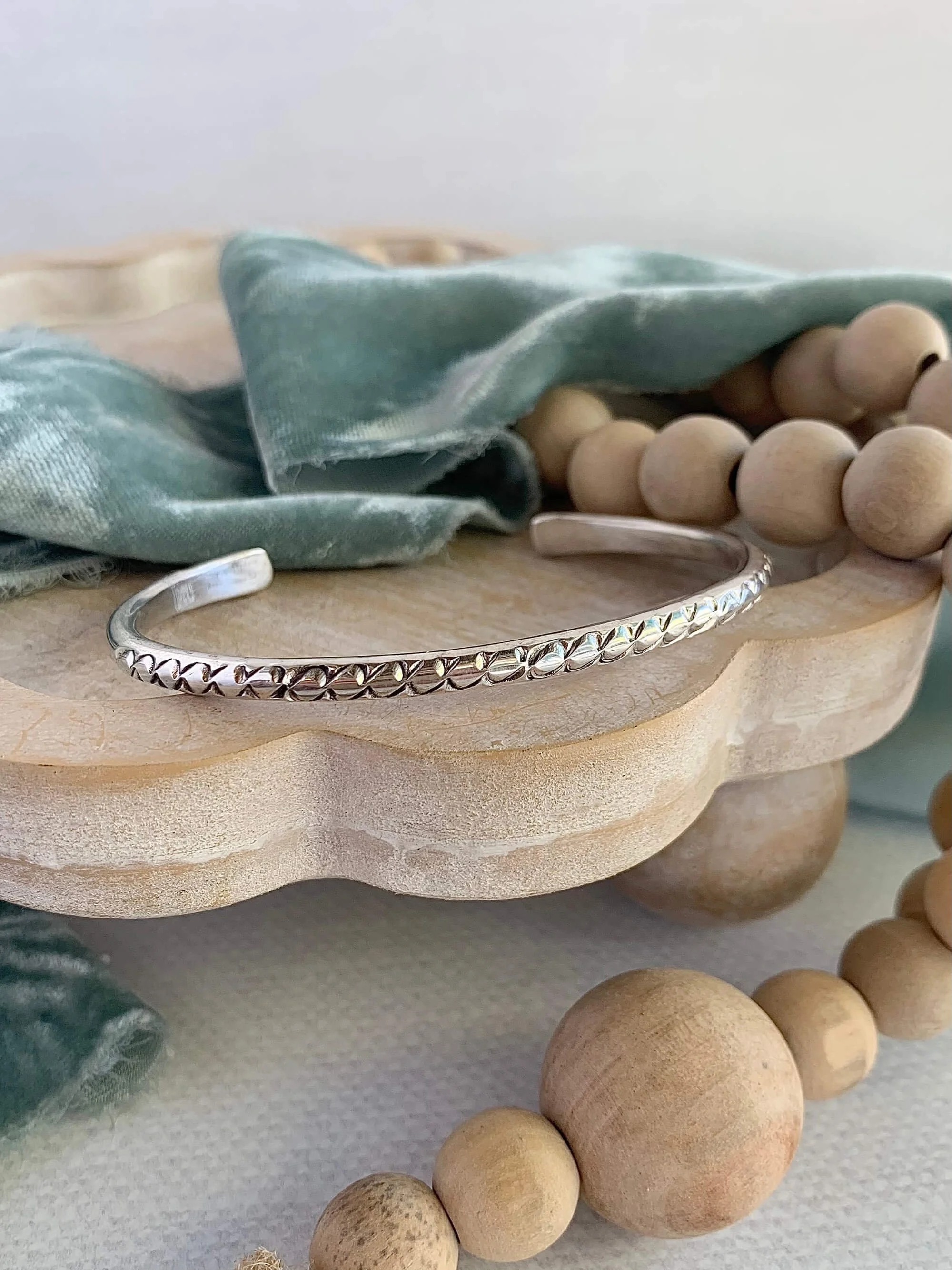 Ripples Larger Hand Made Silver Cuff