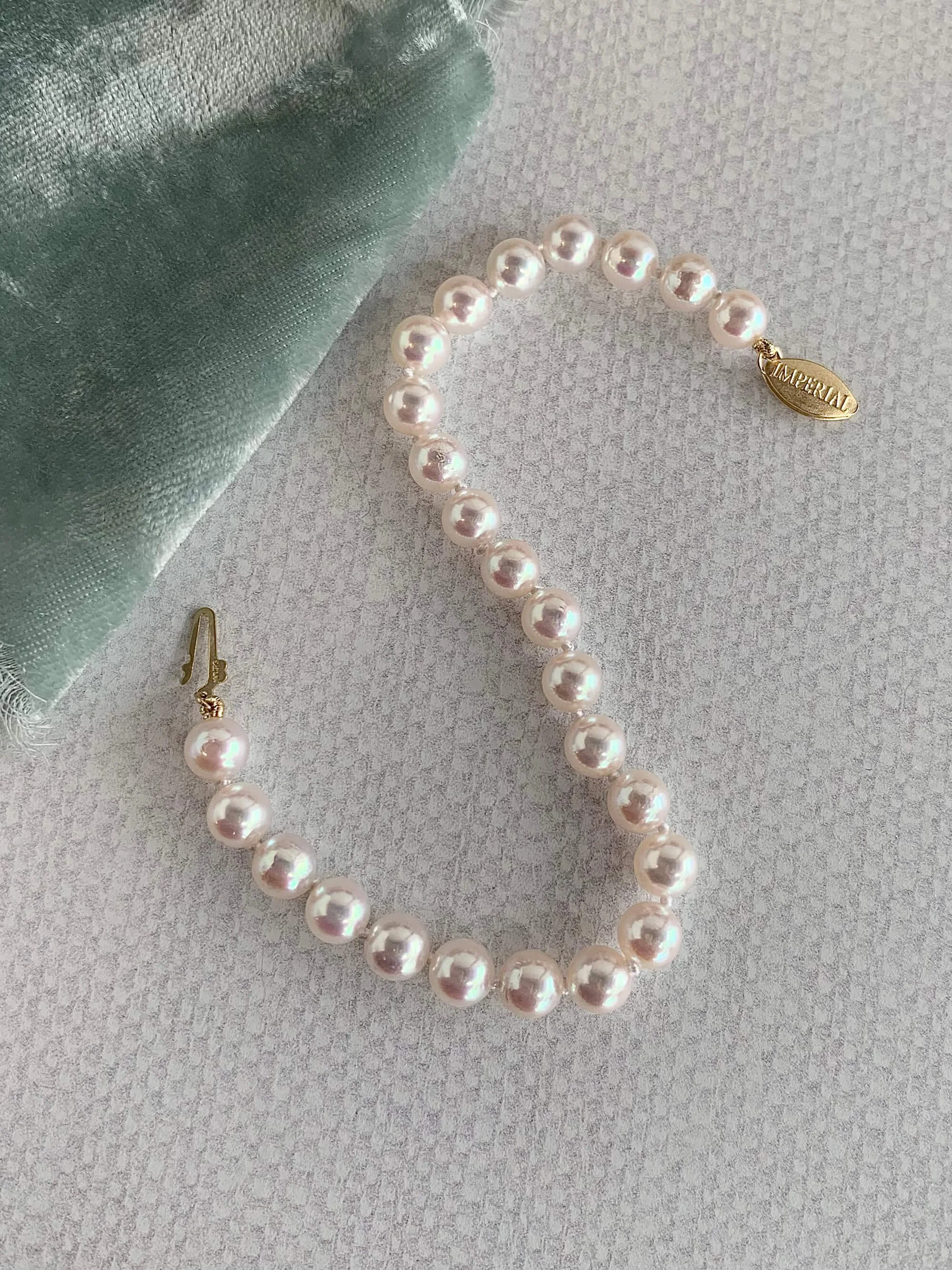 7.5mm Akoya Pearl 14k Yellow Gold Bracelet