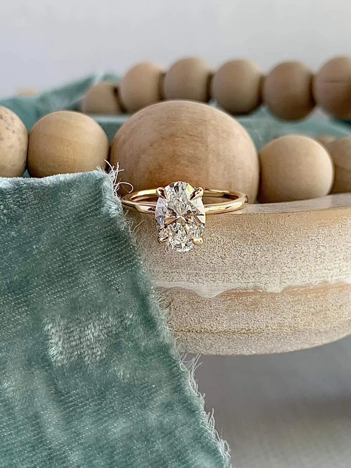 Abigail 2.0 Carat Oval Lab Diamond 14k Yellow Gold Engagement Ring Ooh Aah Jewelry Albuquerque