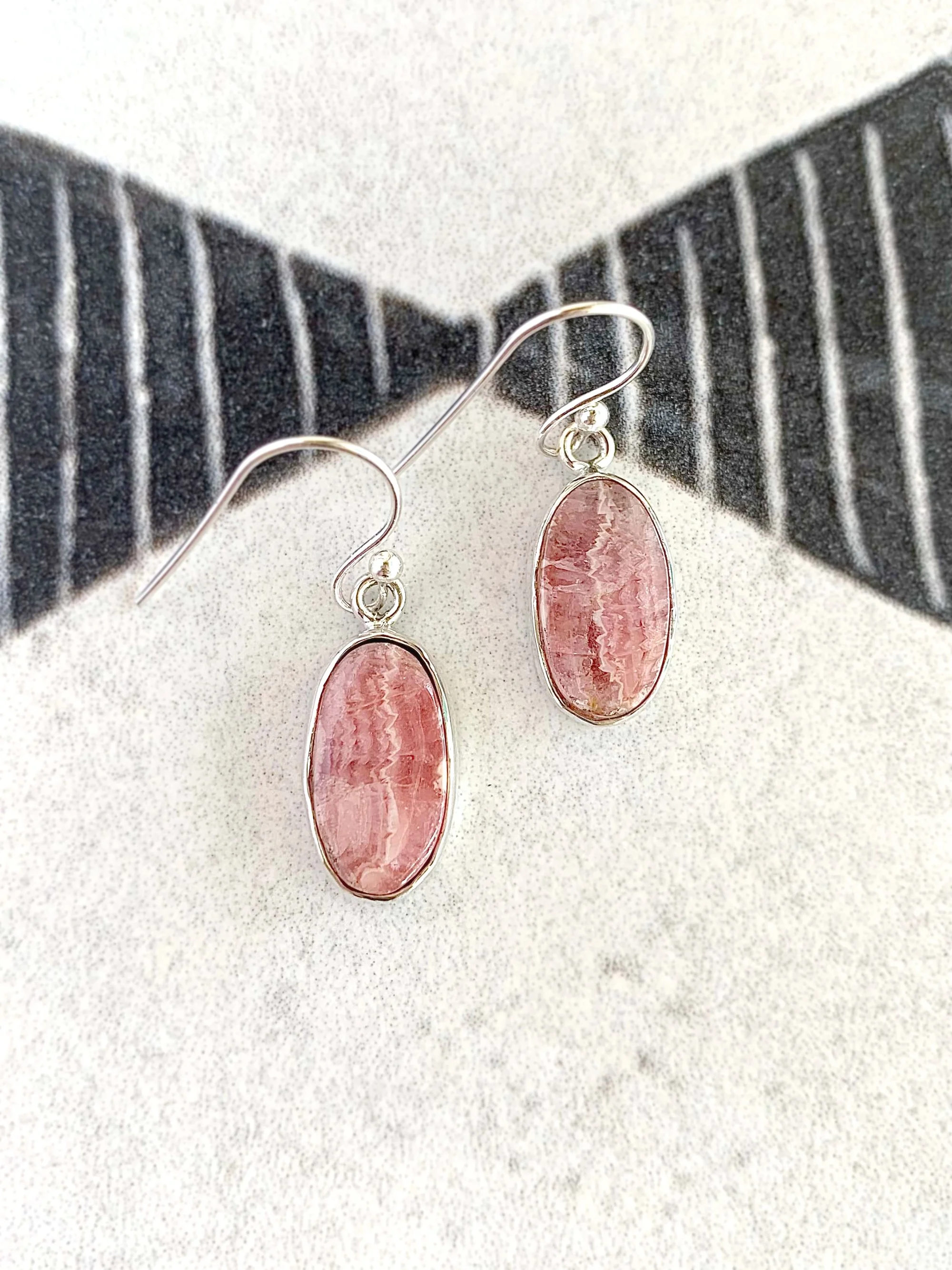 New Life Rhodochrosite Silver Earrings