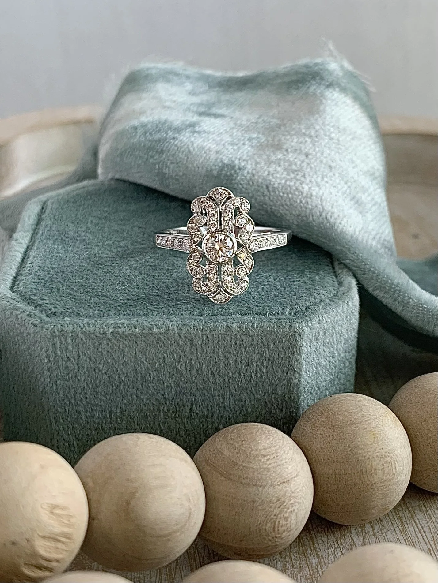 Rocio Vintage-inspired Platinum Diamond Engagement Ring