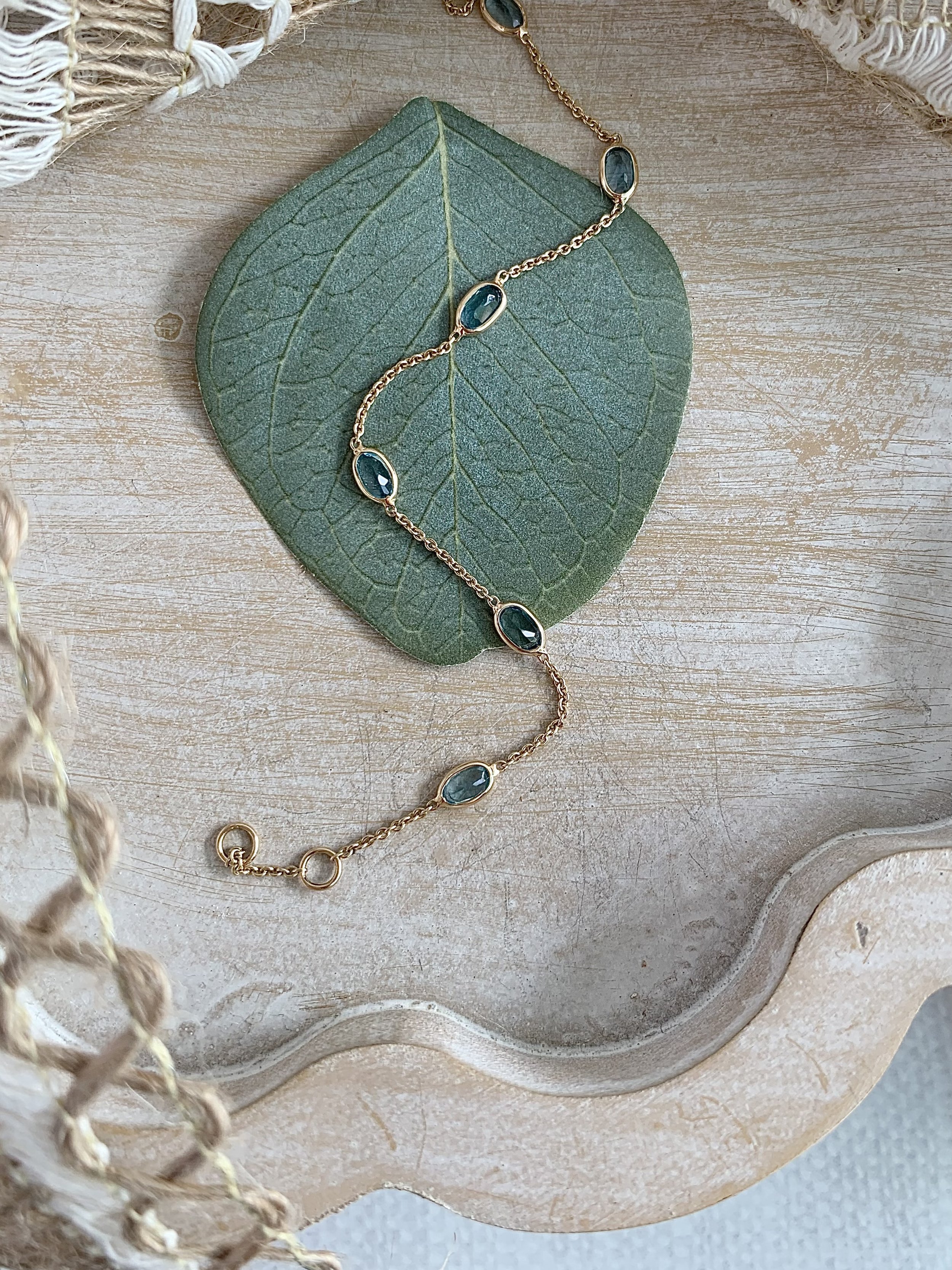 Calming Blue Topaz 14k Yellow Gold Bracelet
