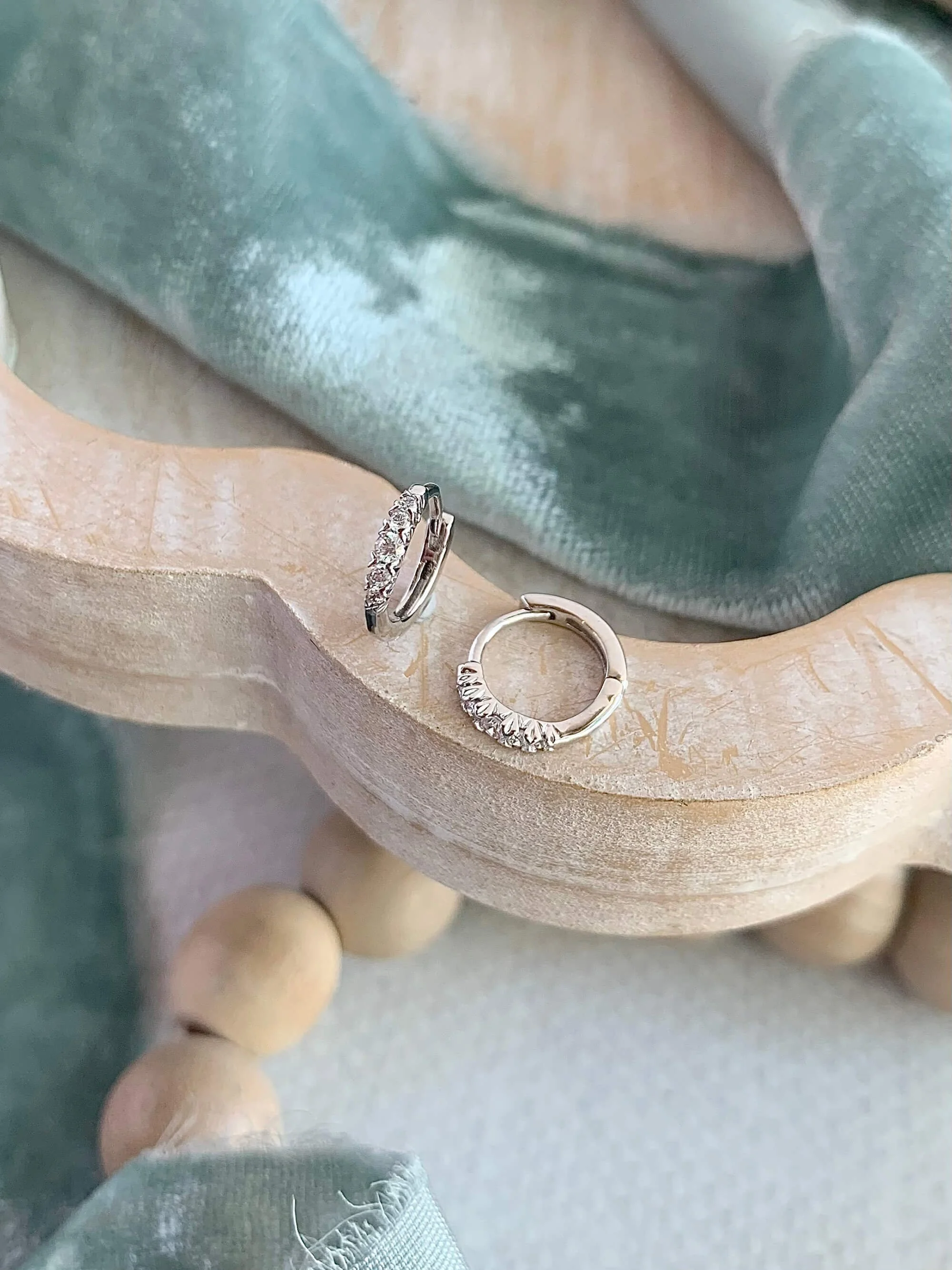 Rise & Fall 14k White Gold Huggie Earrings