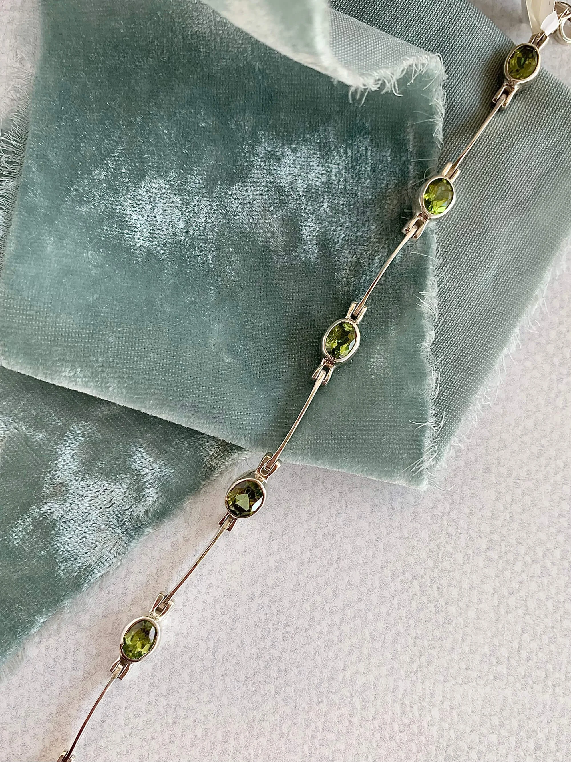 Bright Peridot Silver Bracelet