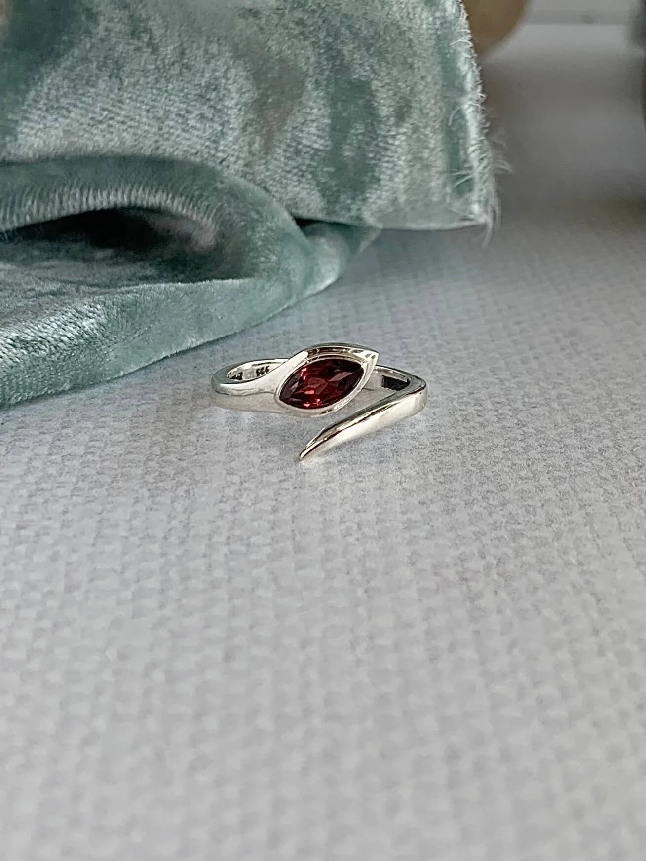 Higher Thought Garnet Silver Ring