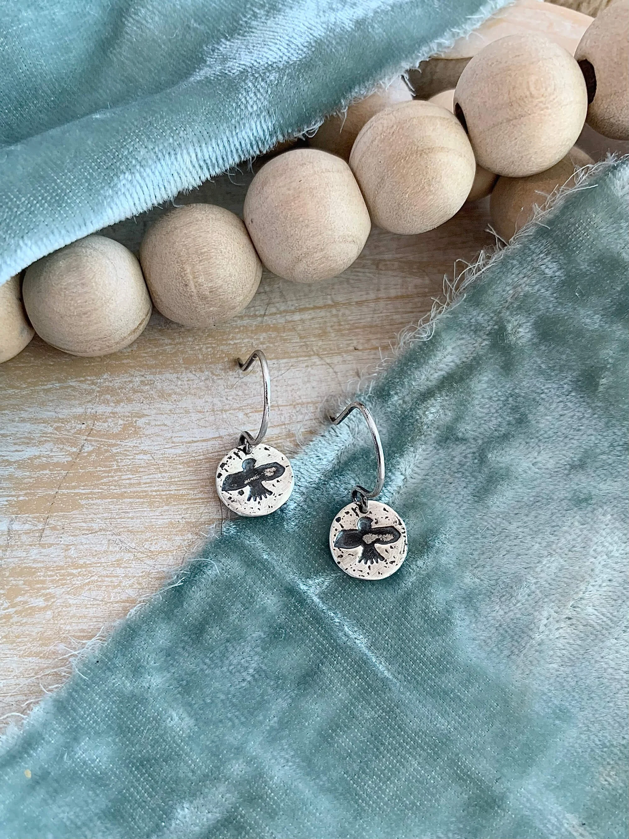 Mini Soar Disc Silver Earrings