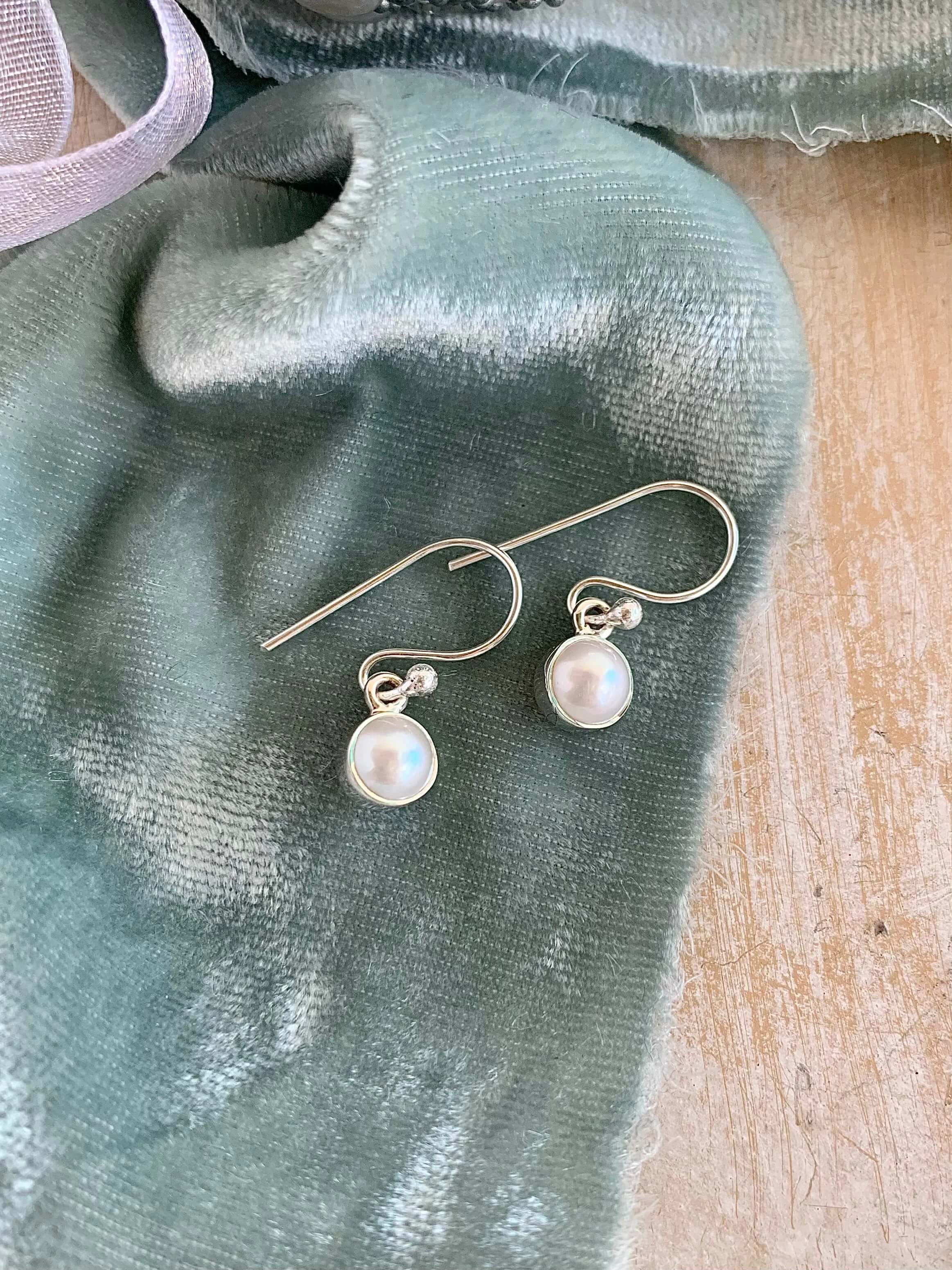 Sweet Freshwater Pearl Silver Earrings