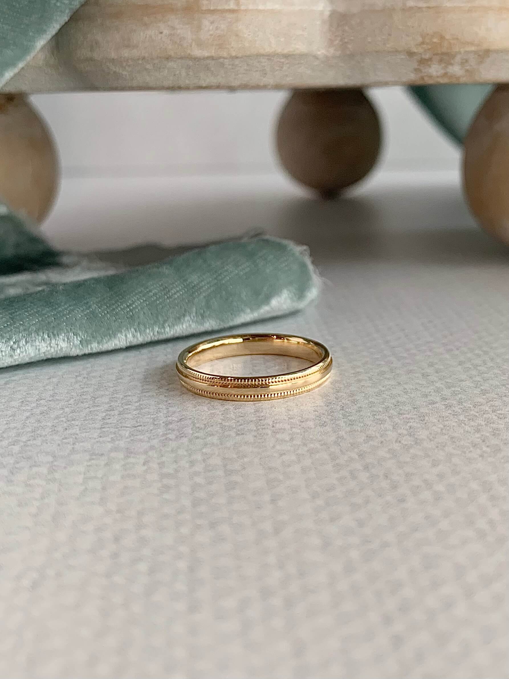 Milgrain Classic 3mm 14k Yellow Gold Wedding Band
