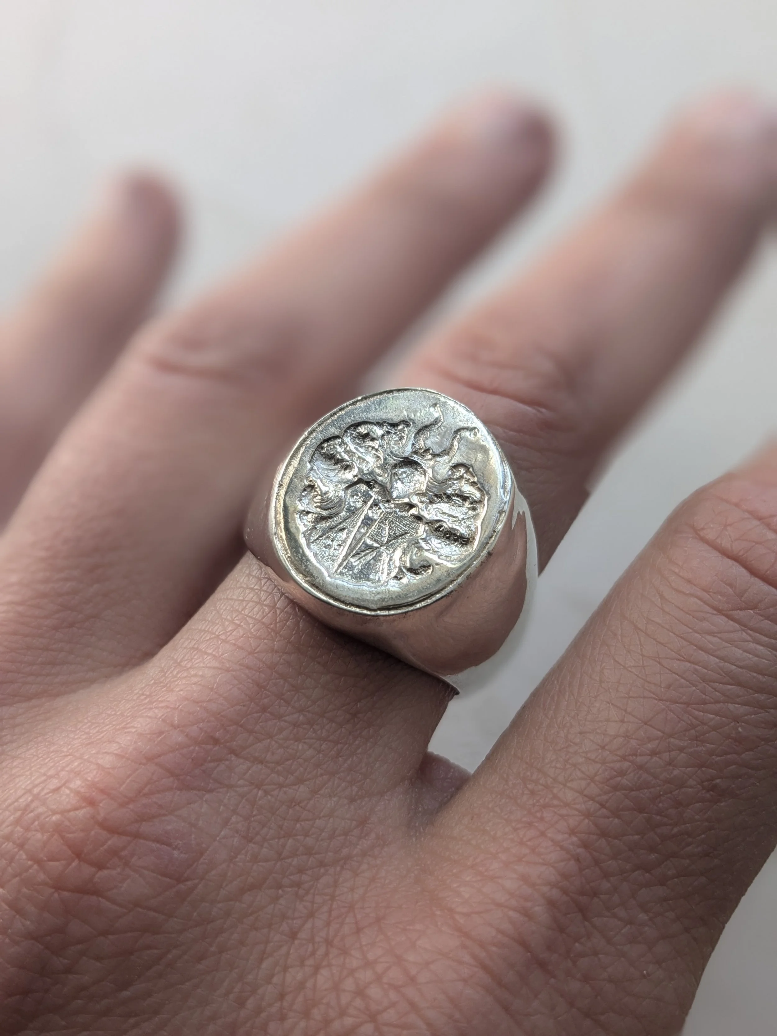 La bague aux armoiries de ma famille.