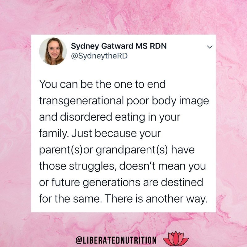 Body image concerns, distortions, and disordered eating can run deep, and they can be passed down thru generations. It doesn&rsquo;t have to be that way. With awareness comes choice. Of course not everyone who comes from a family of dieters / eating 