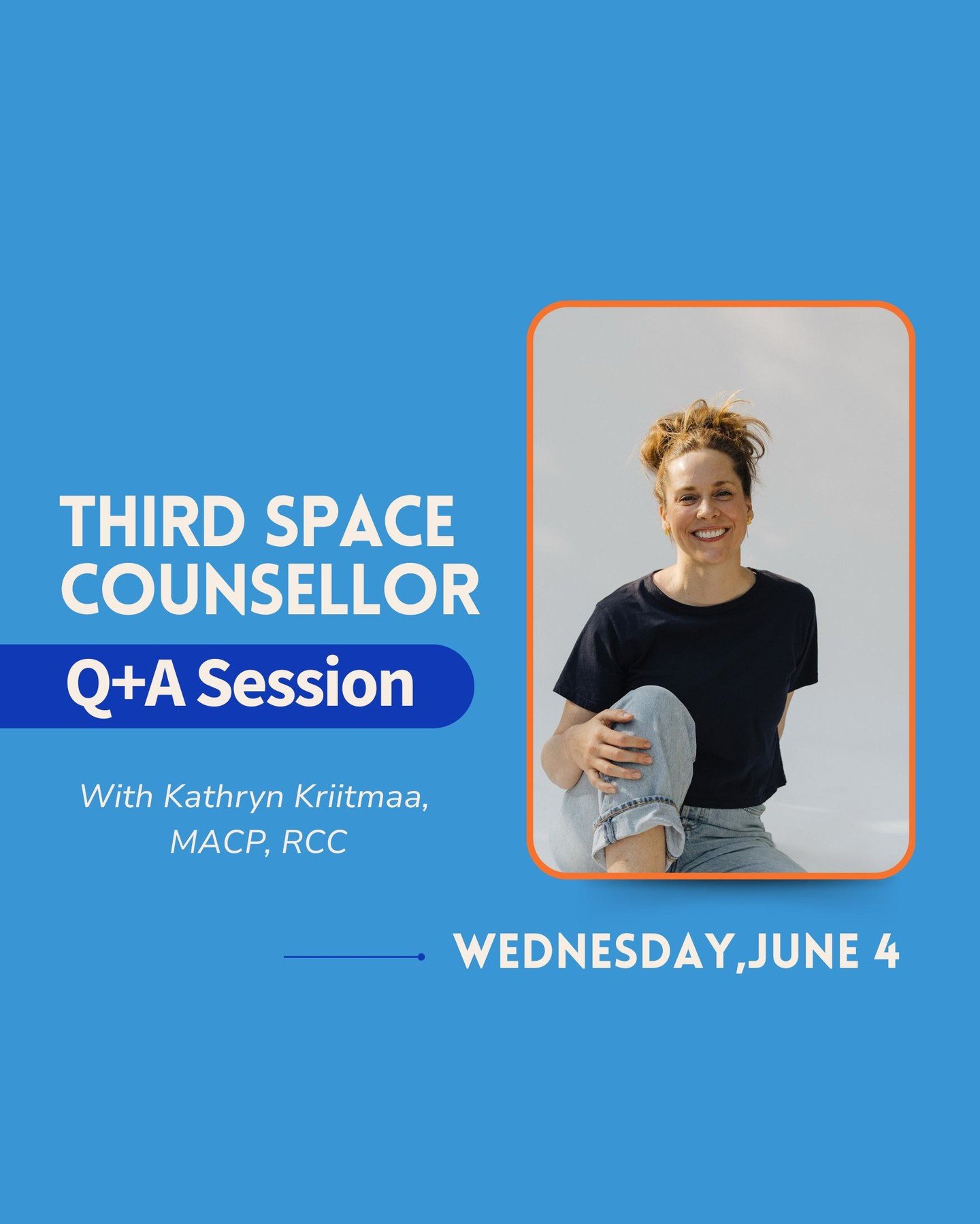 Third Space Charity Alumni Counsellor Kathryn Kriitmaa @therapy_with_kat is back! Tune in on our instagram story from 4- 7:30pm EST today to ask her anything and everything. 😍🐶💞

*This Q+A is not professional counselling nor is it specifically tai