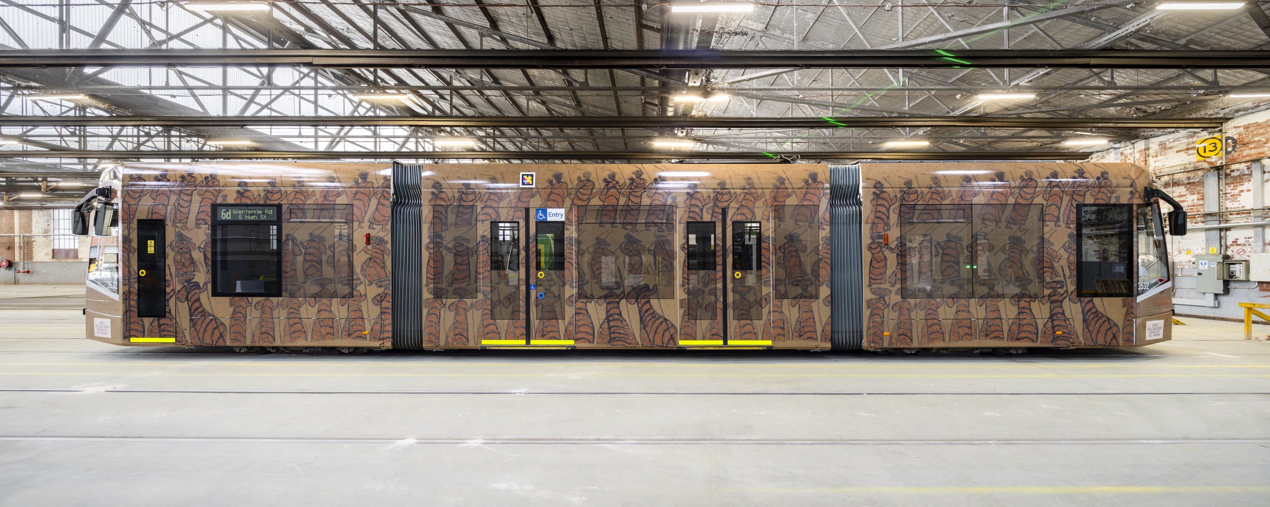 2025 Art Tram “Corroborree (Women in possum skin cloaks)” by Beruk (William Barak) (Wurundjeri Woi-wurrung)