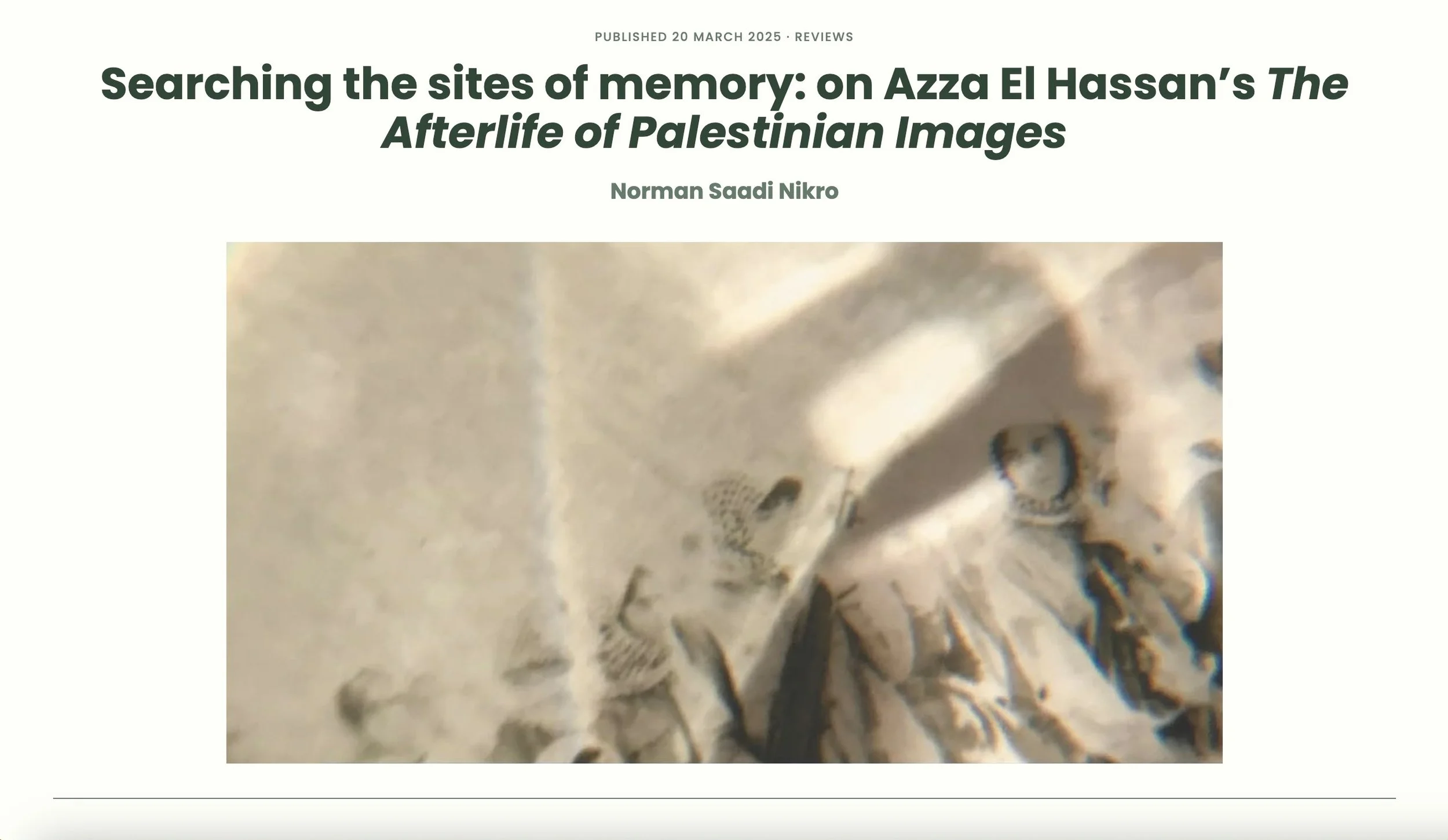 Searching the Sites of Memory