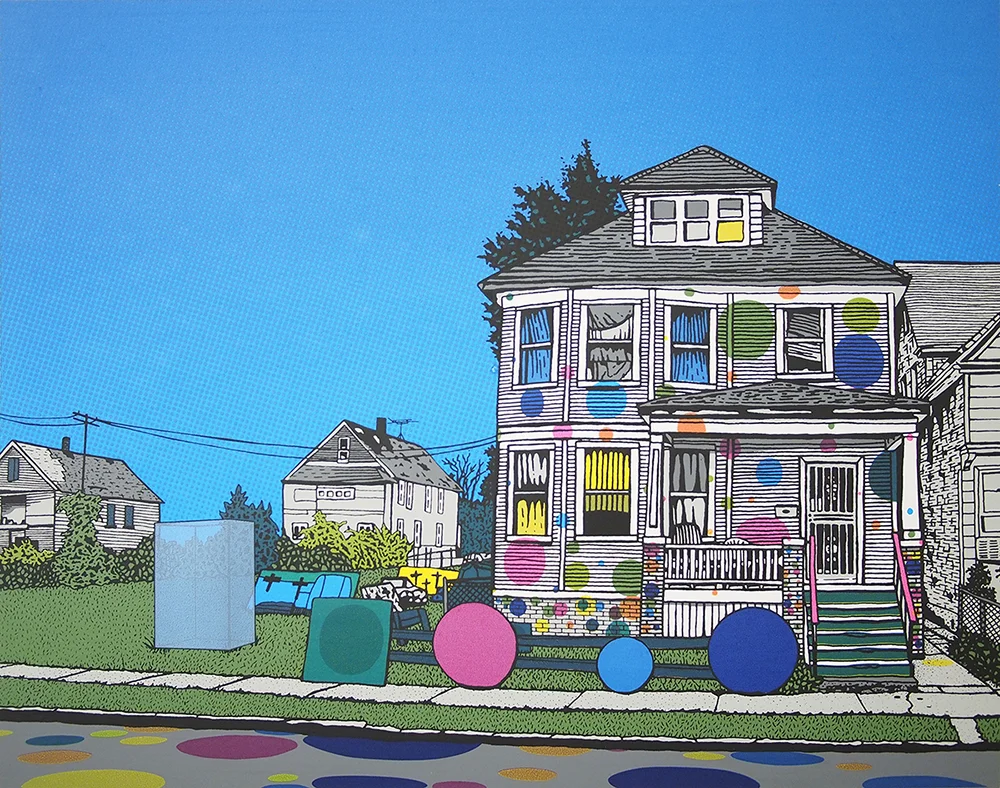 Christopher Cannon, Dot House , 10” x 12.5”, Screenprint, 2014
