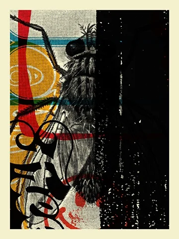 Aesthetic Apparatus, Decay #1 , acrylic screenprint on paper, 18" x 24"