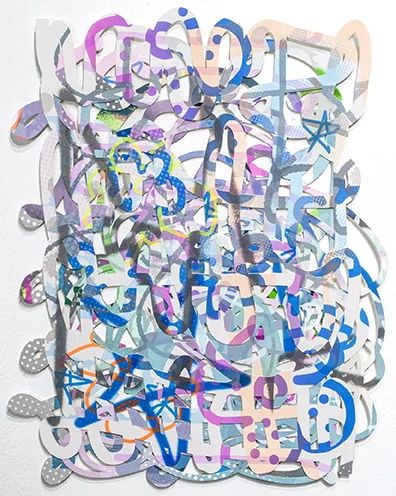 Rachel Livedalen, Carly , 15” x 11”, collage of lasercut screenprints, 2017