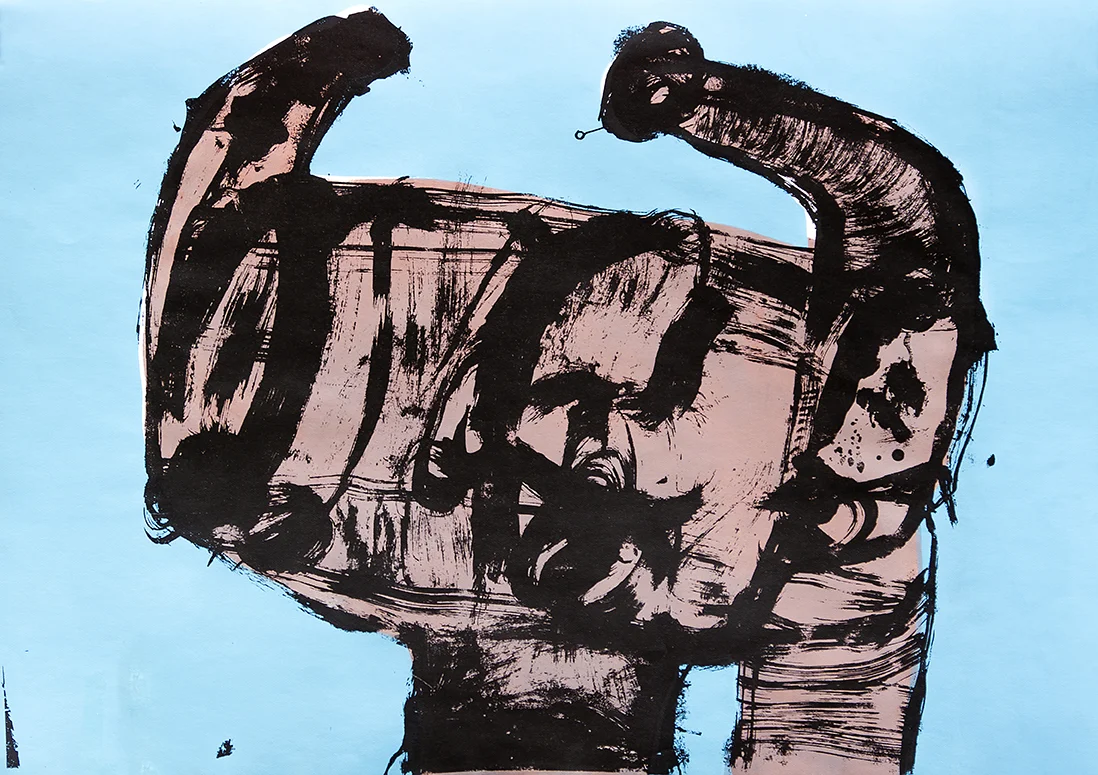 Stanislaw Cholewa, Poses 5 , silkscreen, 100 x 70 cm, 2017