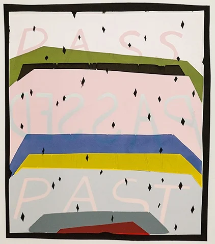 Nick Satinover, One Week In North Adams (2), screenprint with graphite drawing on translucent yupo, Completed during artist-in- residence period at the MASS MoCA