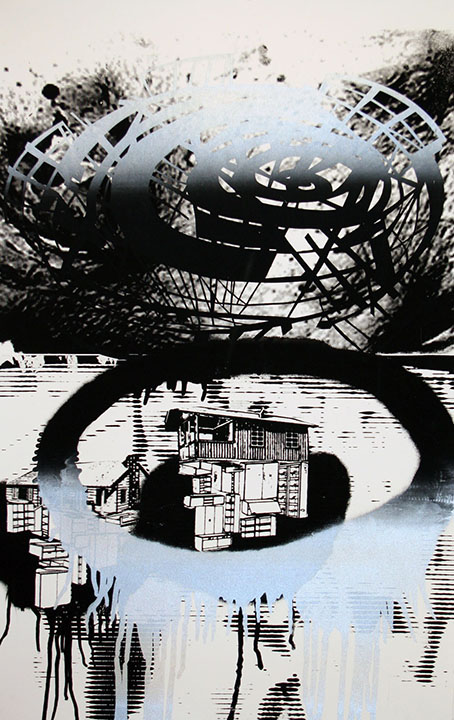 Launch Pad, screen print, 22" 35", 2014