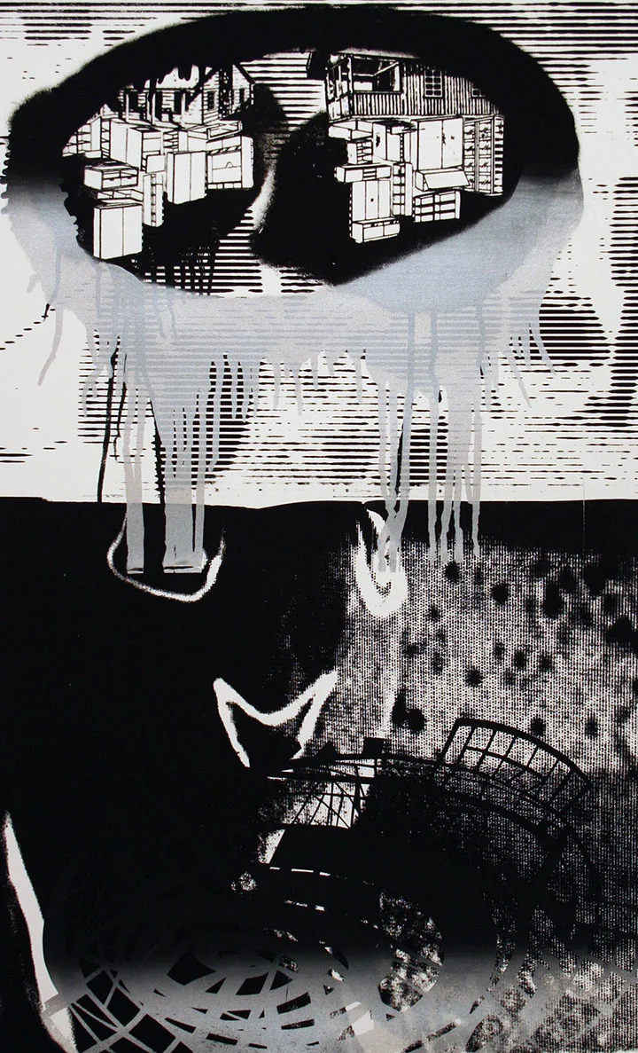 Launch Pad II, screen print, 23" x 37", 2014